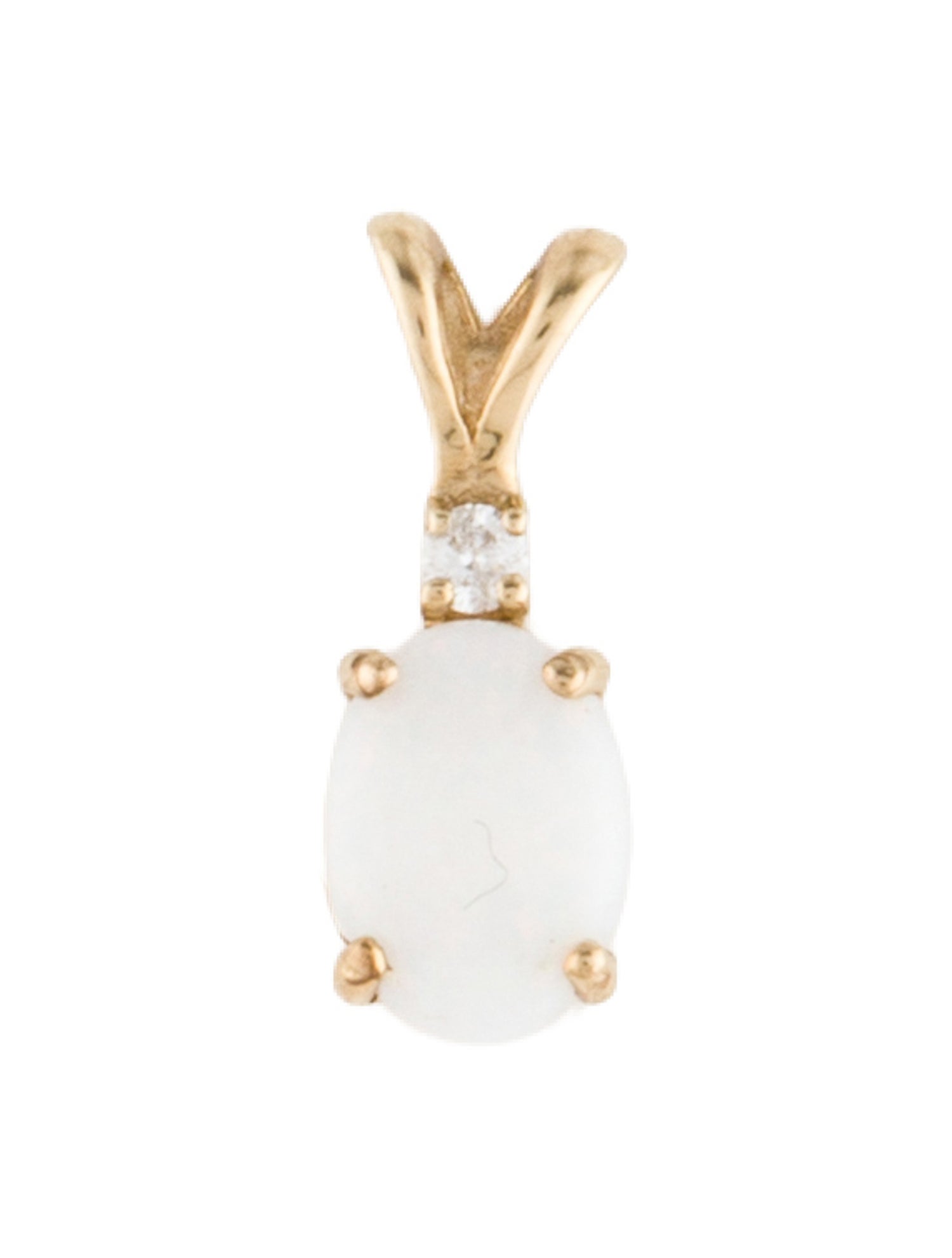 Pendant 10K Opal & Diamond