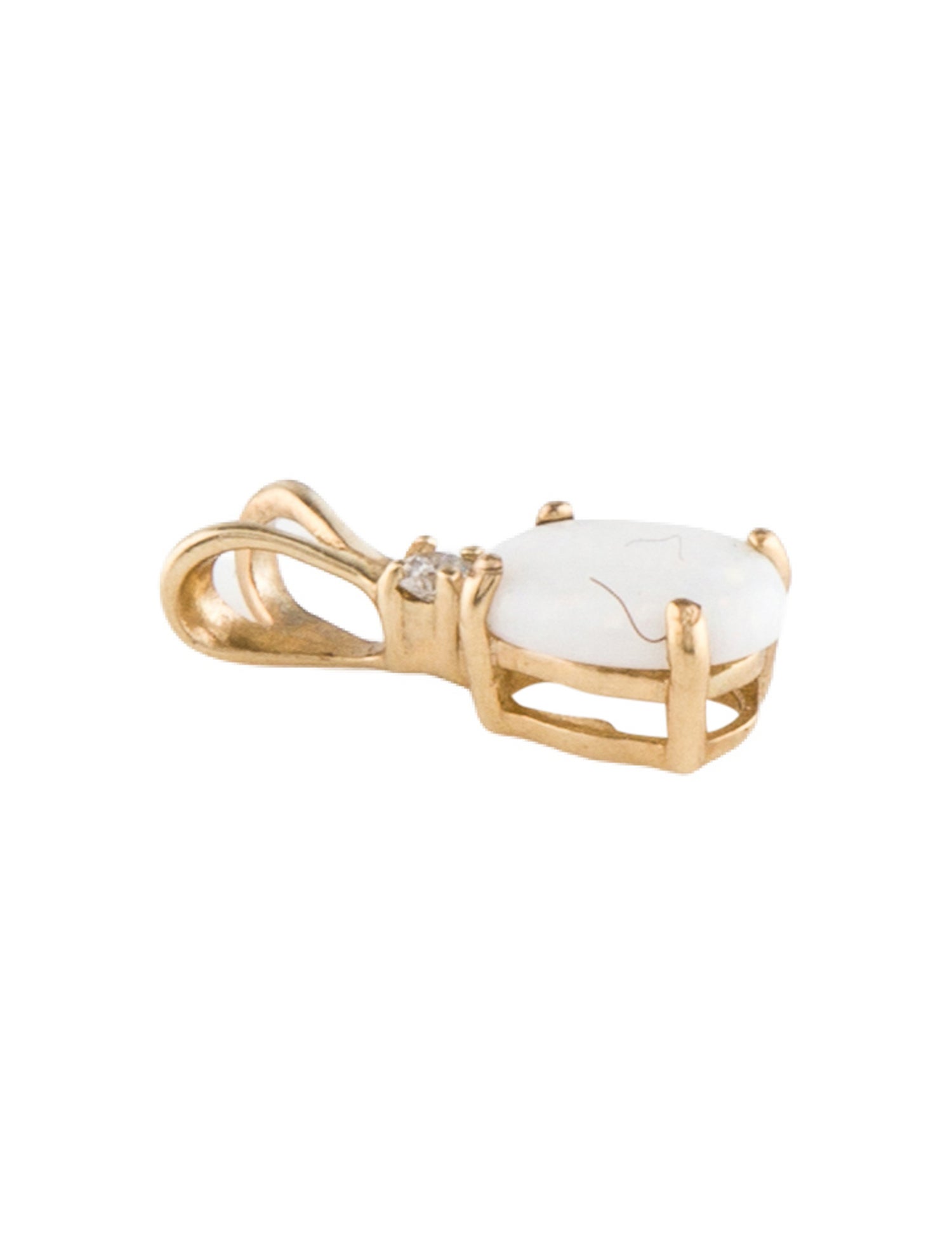 Pendant 10K Opal & Diamond