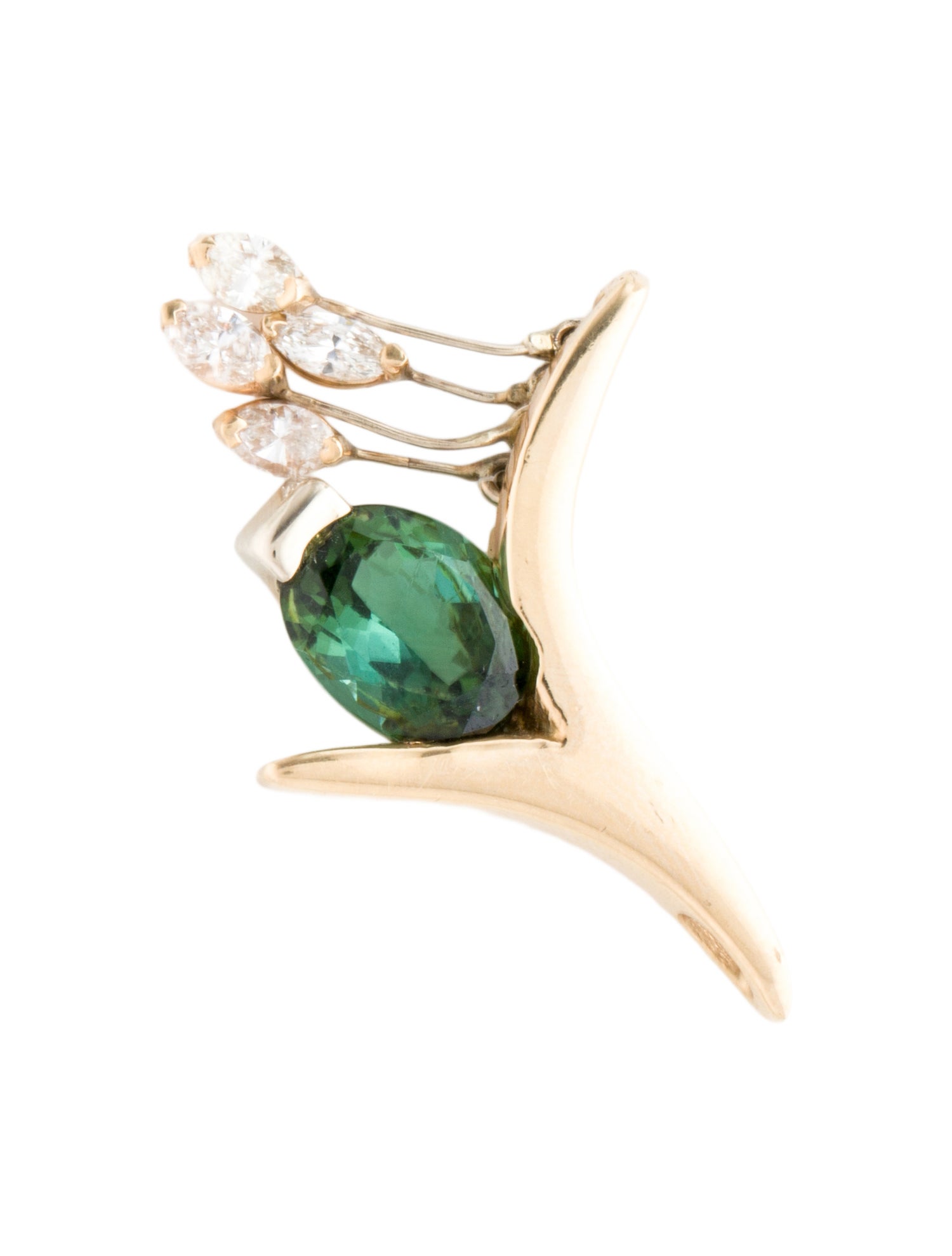 Pendant 14K Tourmaline & Diamond