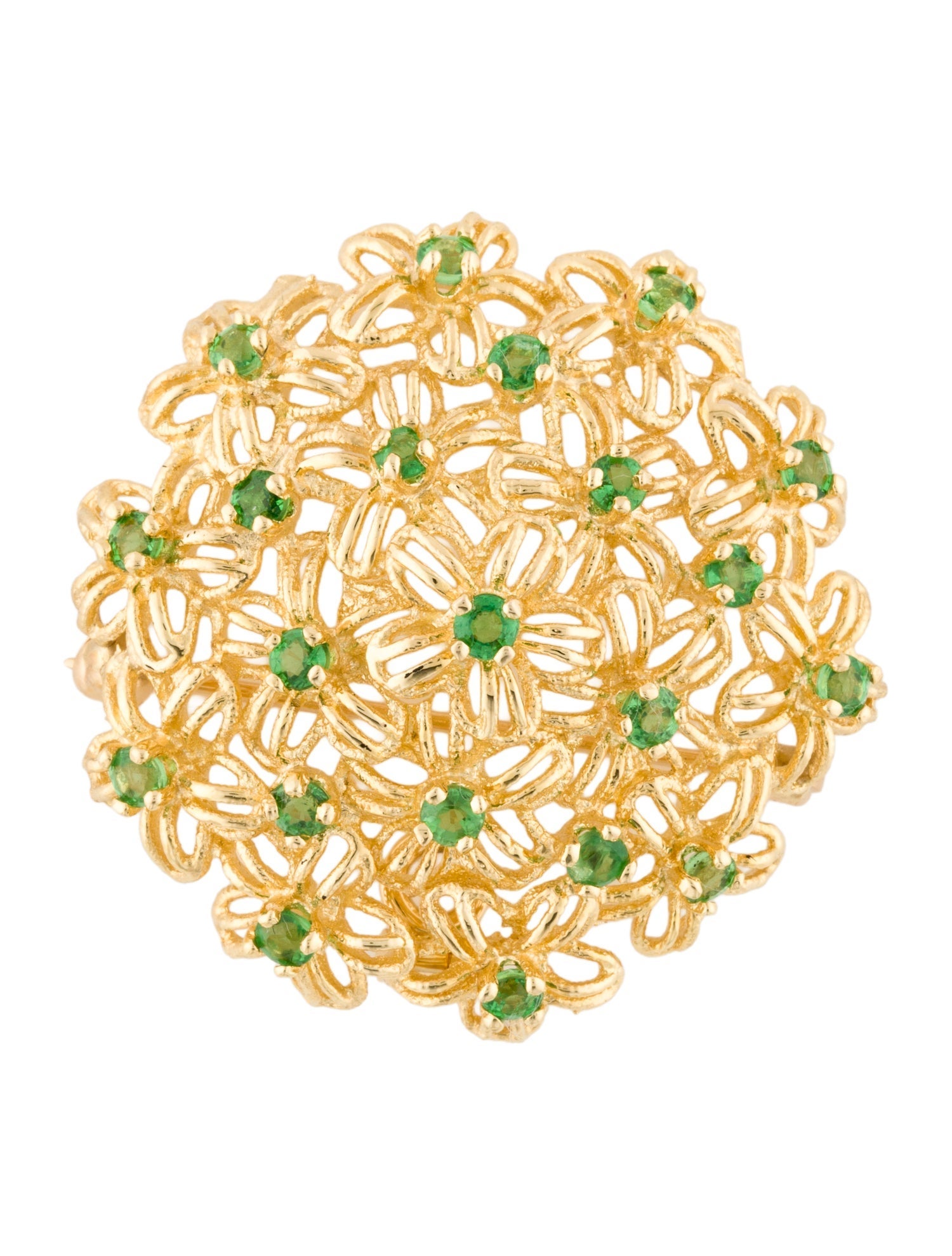 Pendant 14K 1.24ctw Tsavorite Brooch