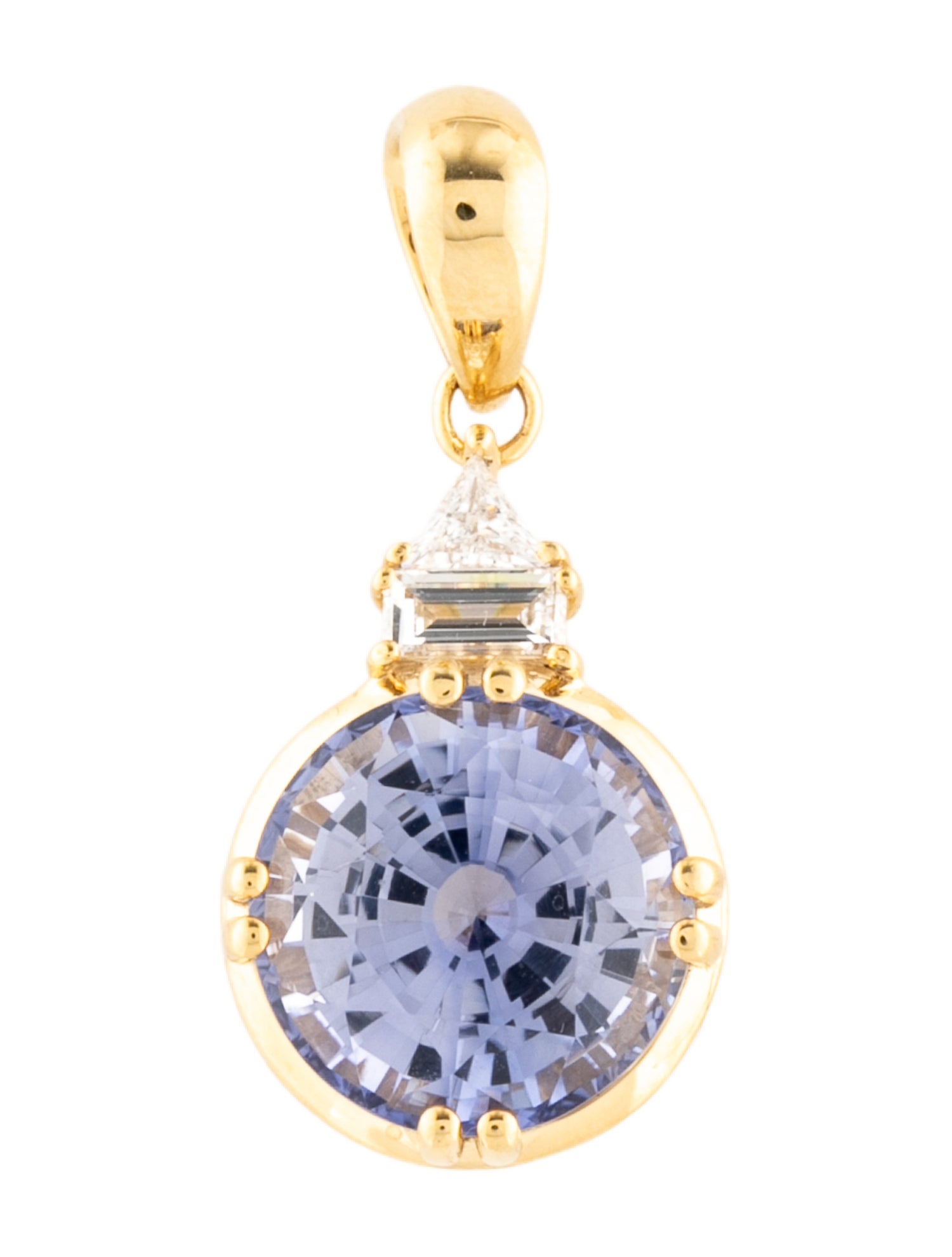 Pendant 14K 9.41ct Synthetic Sapphire & Lab Grown Diamond