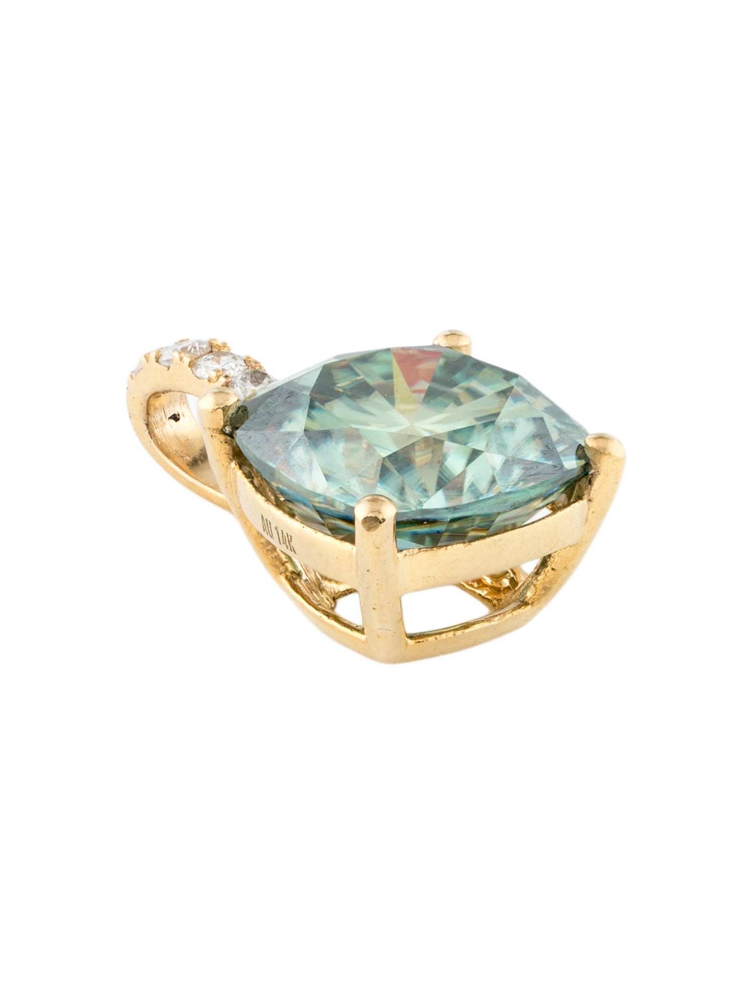 Pendant 14K Moissanite & Lab-Grown Diamond