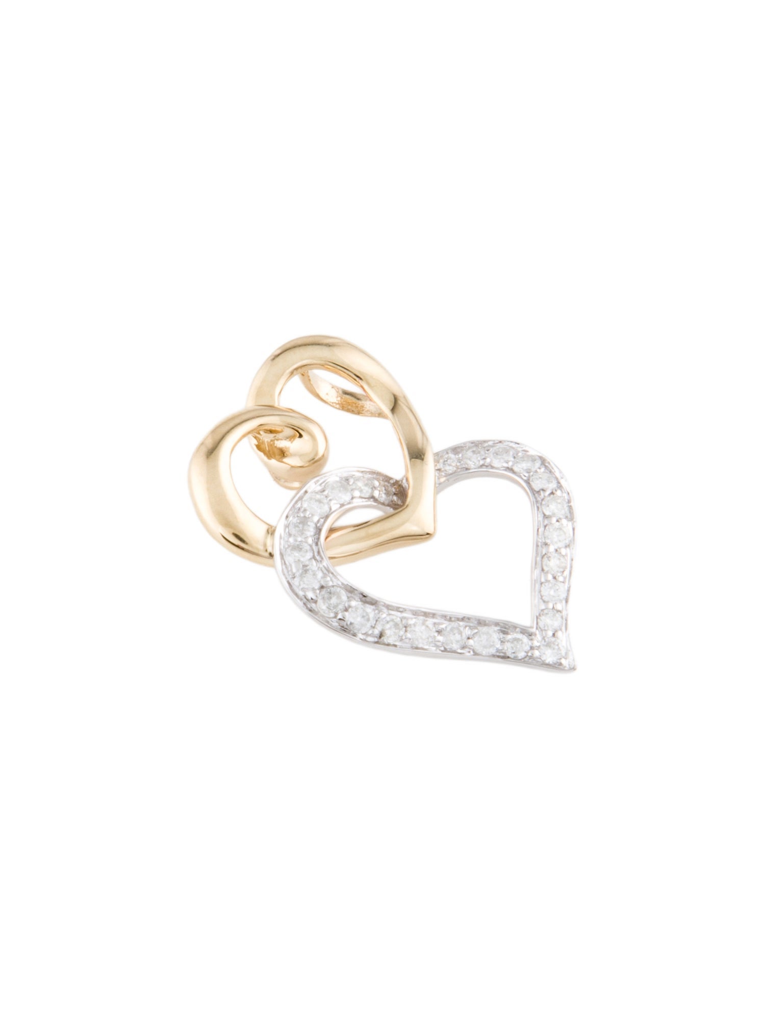 Pendant 14K Two-Tone Double Heart Pendant