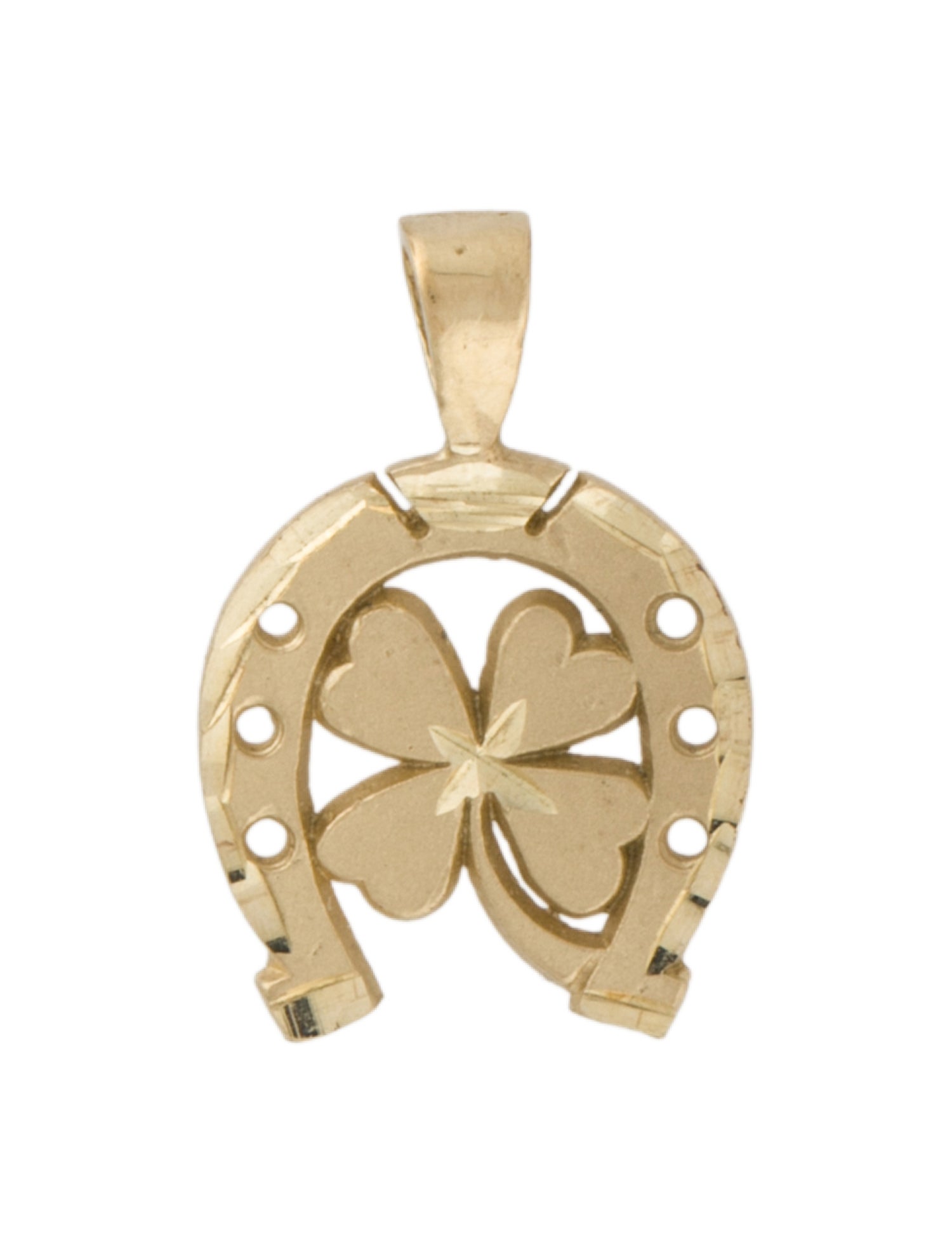 Pendant 10K Horseshoe Clover