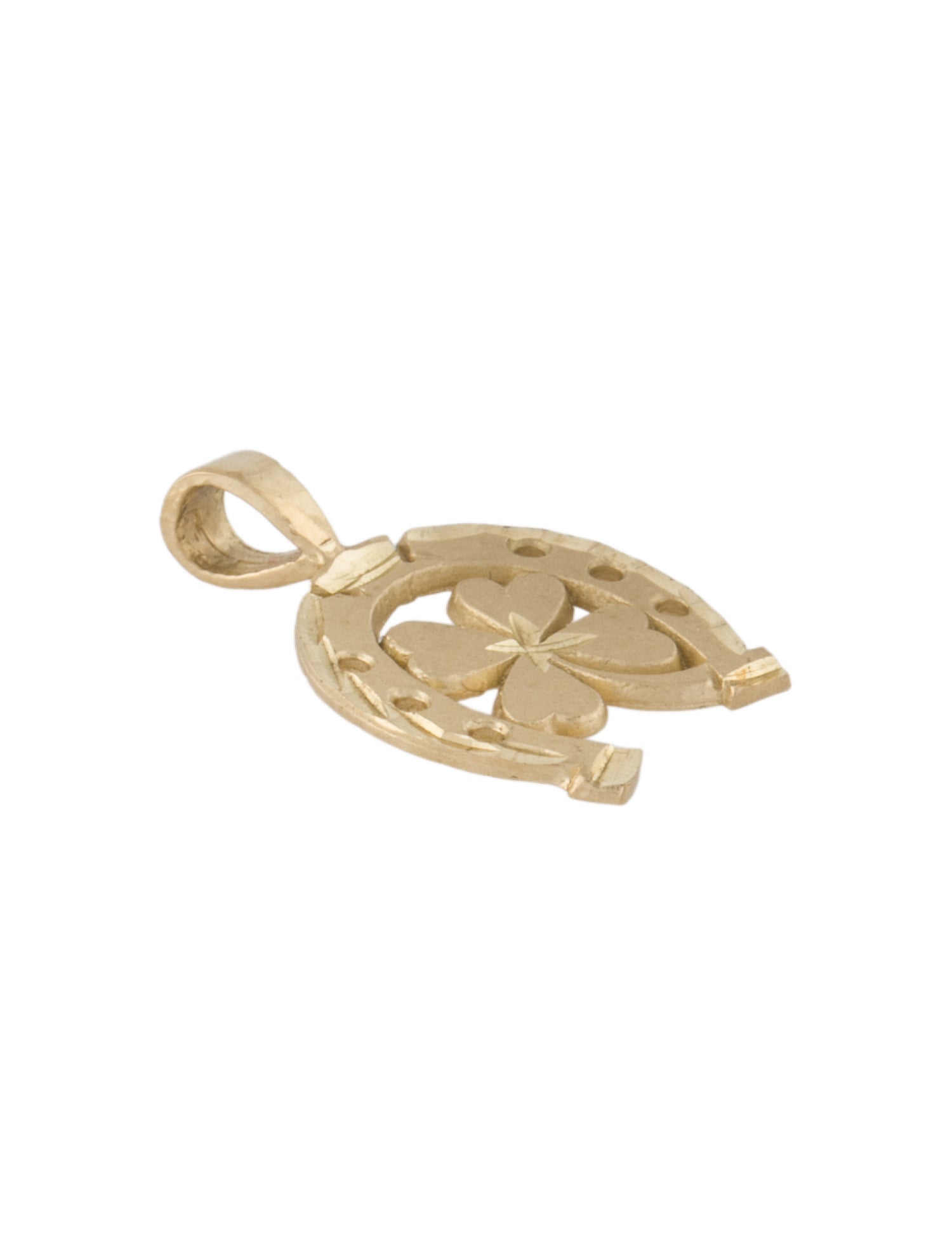 Pendant 10K Horseshoe Clover
