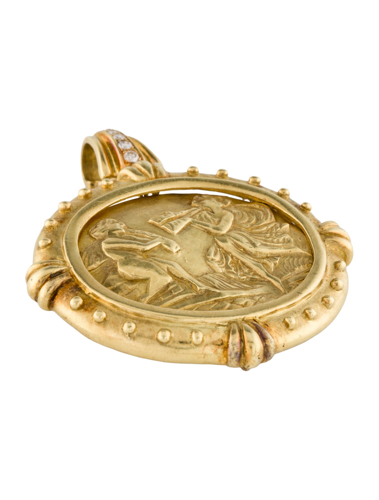 Pendant 18K Diamond Angels Convertible Brooch Pendant