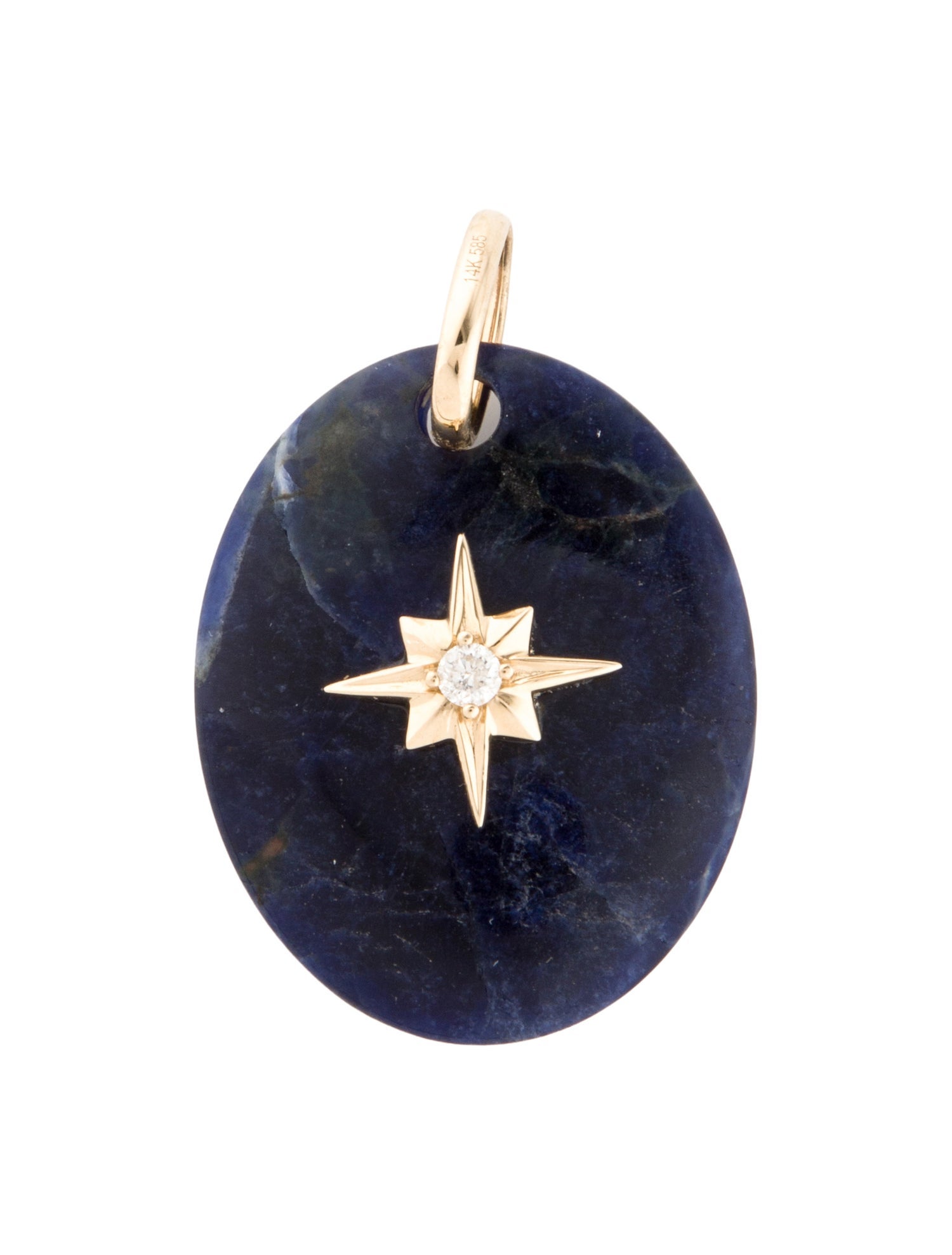 Pendant 14K Diamond & Sodalite