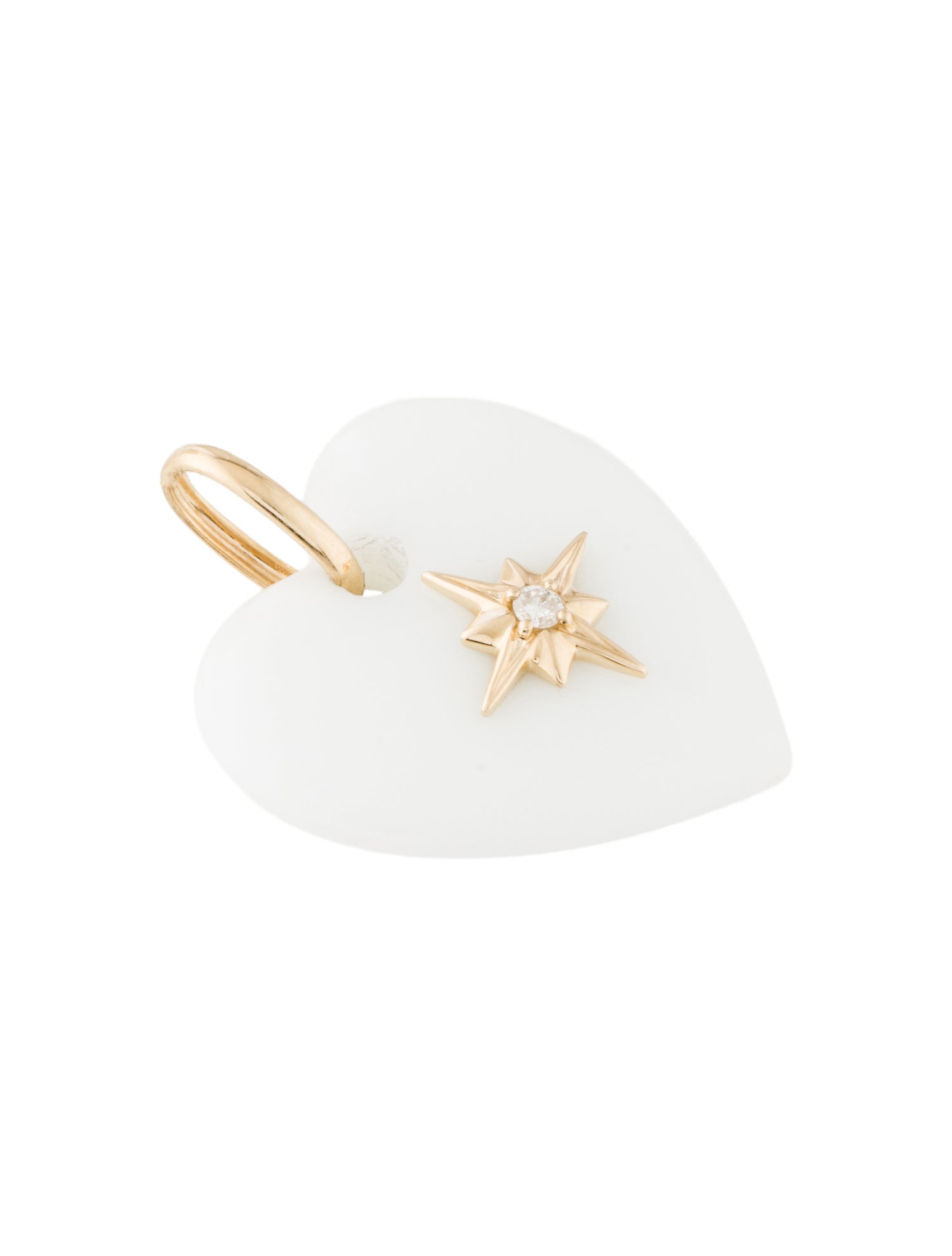 Pendant 14K Chalcedony & Diamond Heart