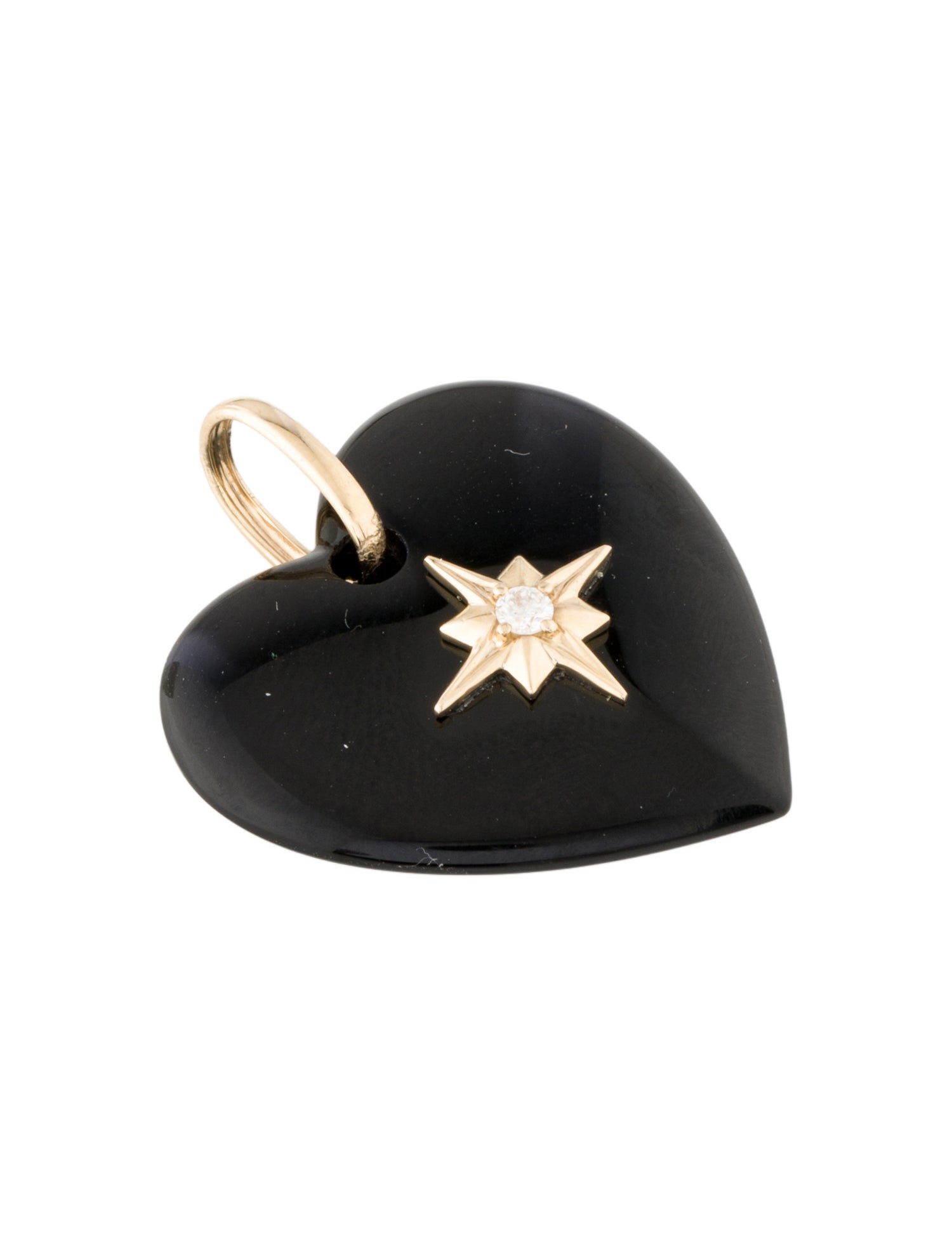 Pendant 14K Diamond & Onyx Heart