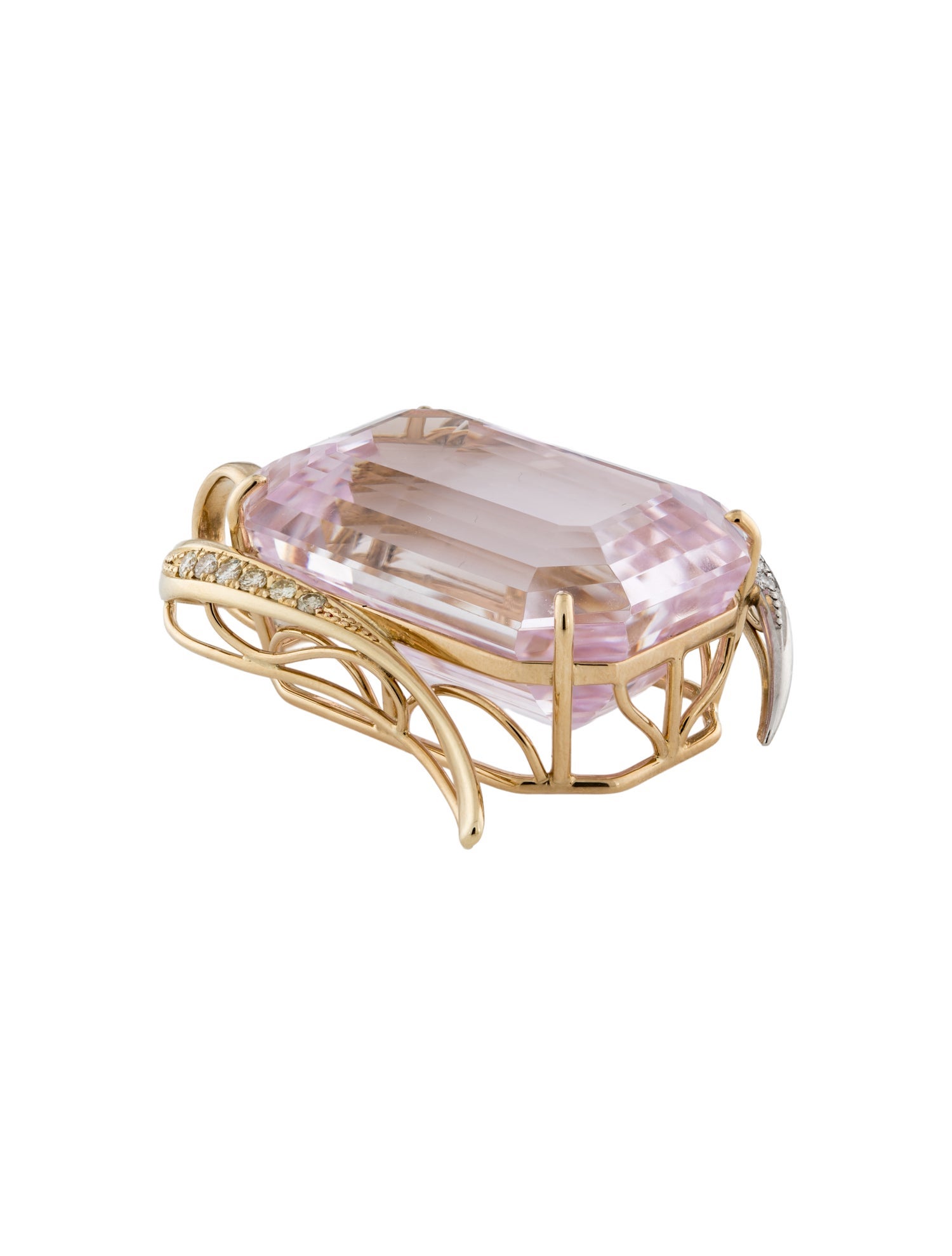 Pendant 18K 136.89ct Kunzite & Diamond