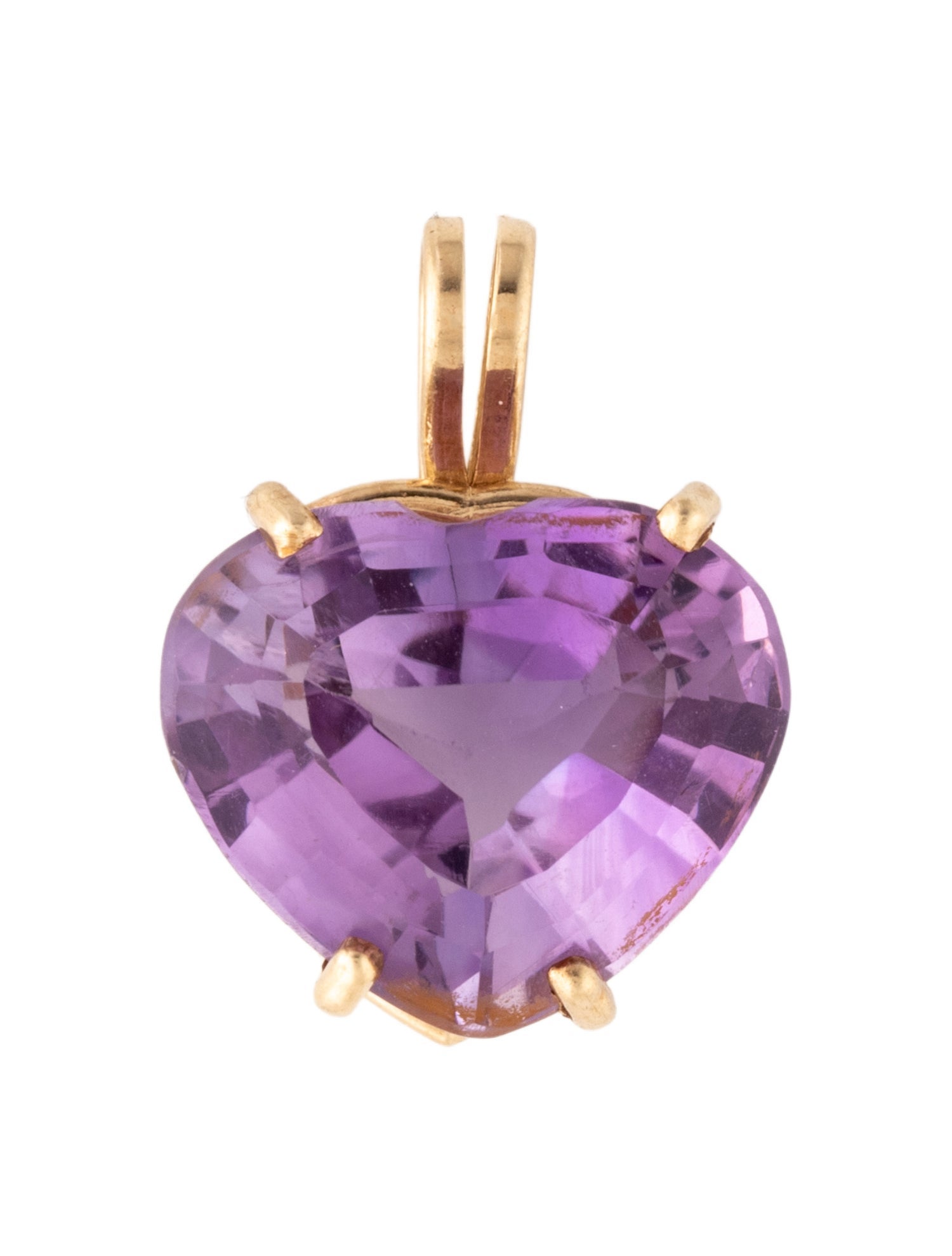 Pendant 14K 13.04ct Amethyst Heart