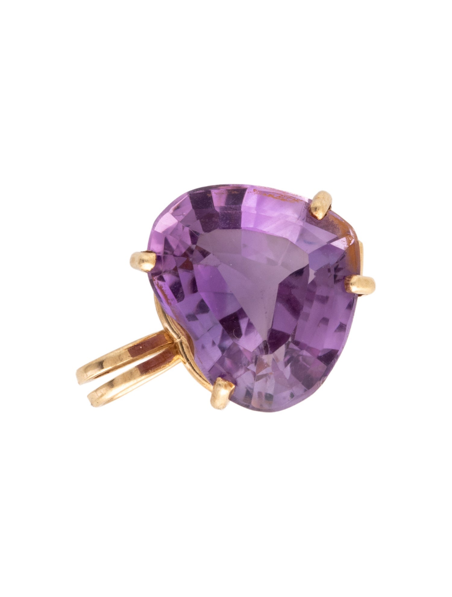 Pendant 14K 13.04ct Amethyst Heart