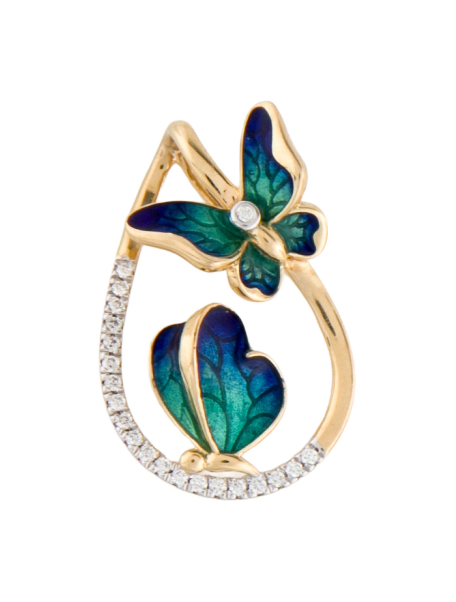Pendant 18k Diamond & Enamel Pendant
