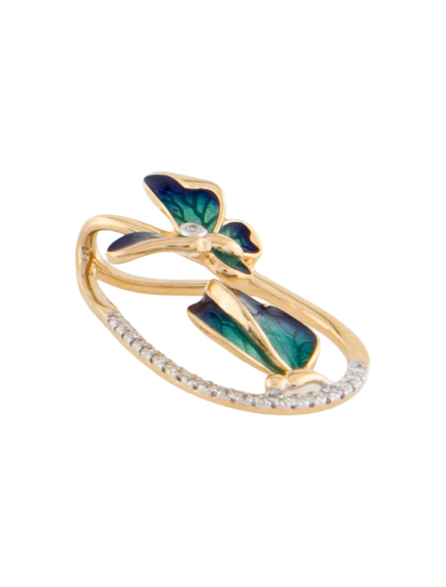 Pendant 18k Diamond & Enamel Pendant