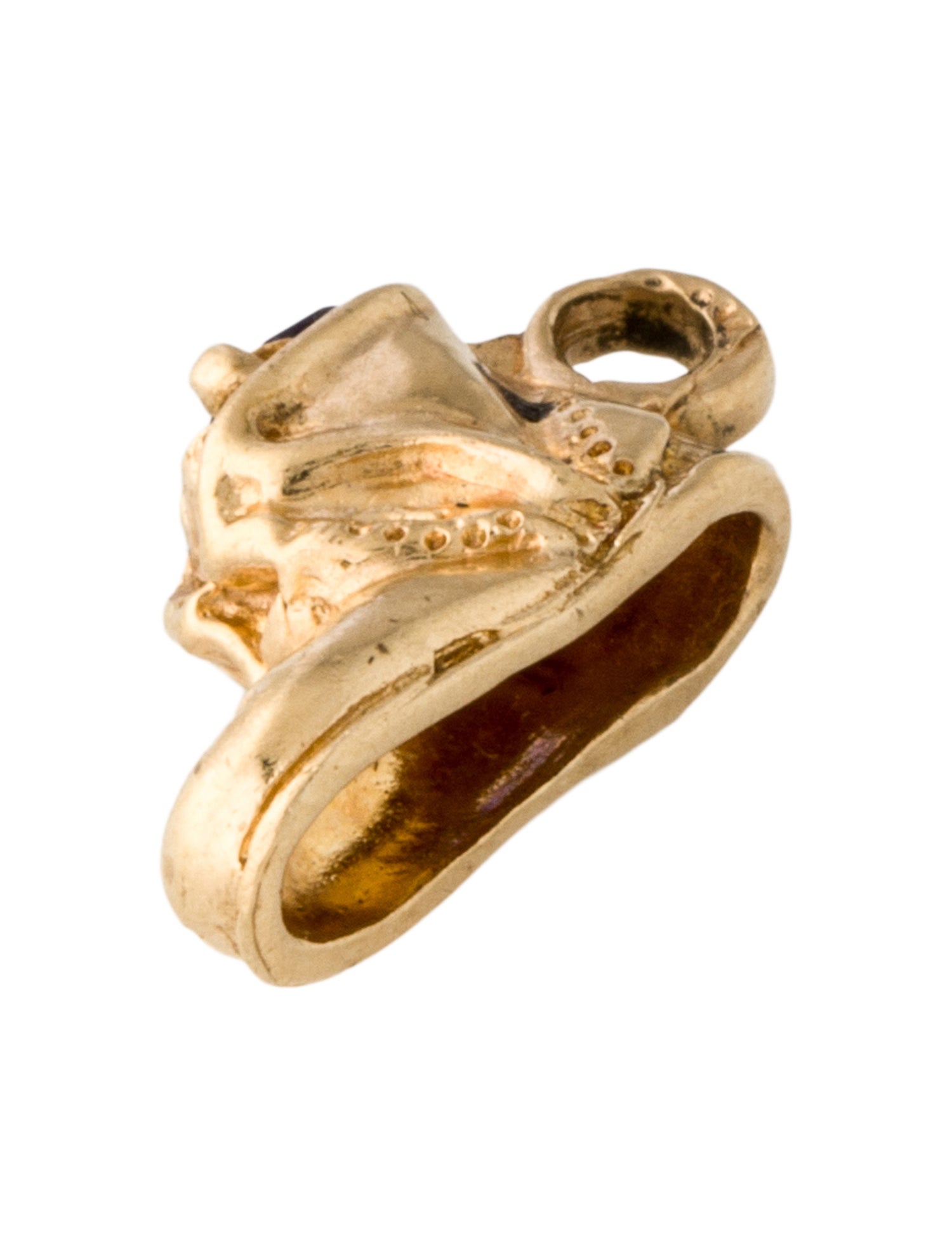 Pendant 14K Synthetic Sapphire Shoe Charm