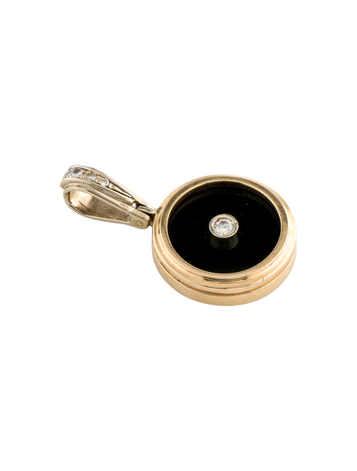 Pendant 14K Diamond & Onyx