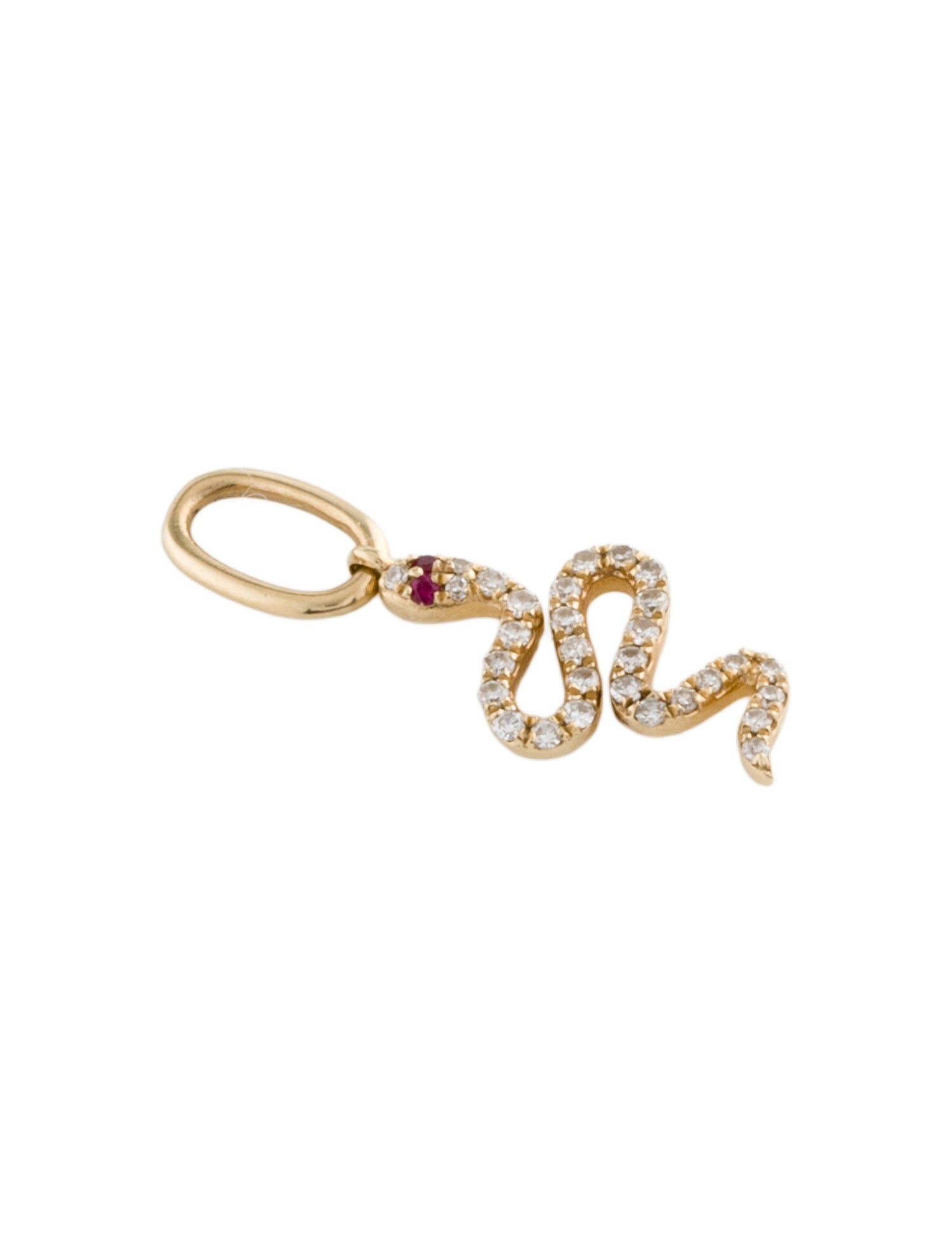 Pendant 14K Diamond & Ruby Charm