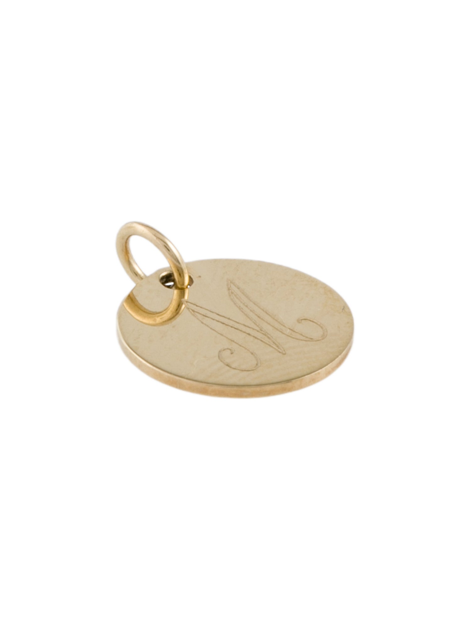 Pendant 14K Initial 'M' Disc Charm