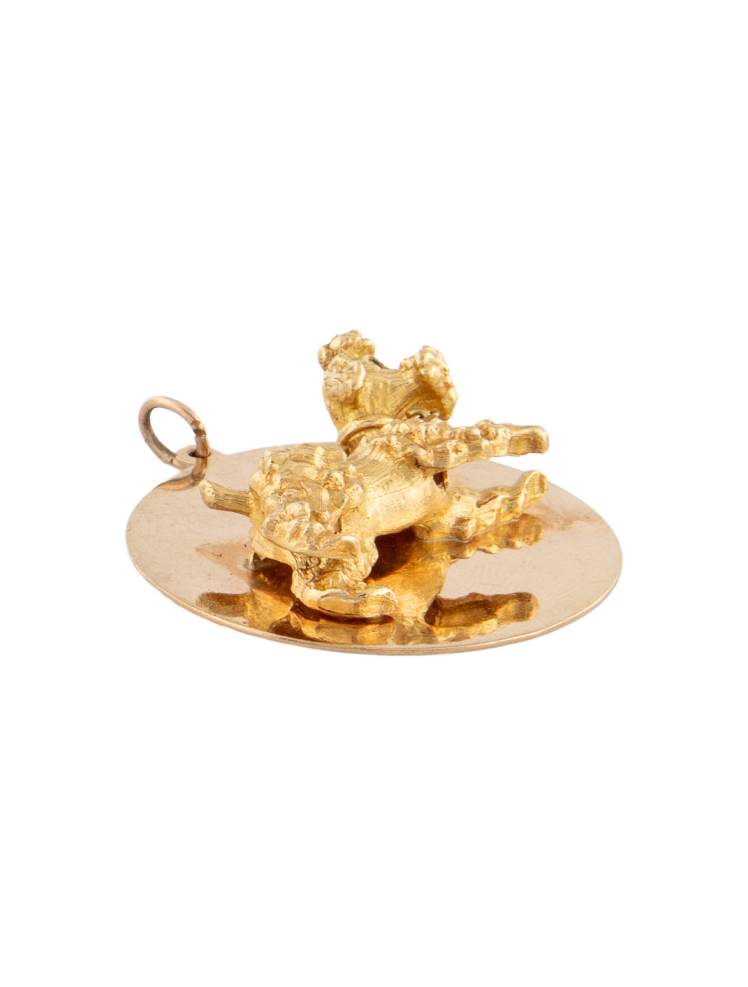 Pendant 14K Emerald Poodle Dog