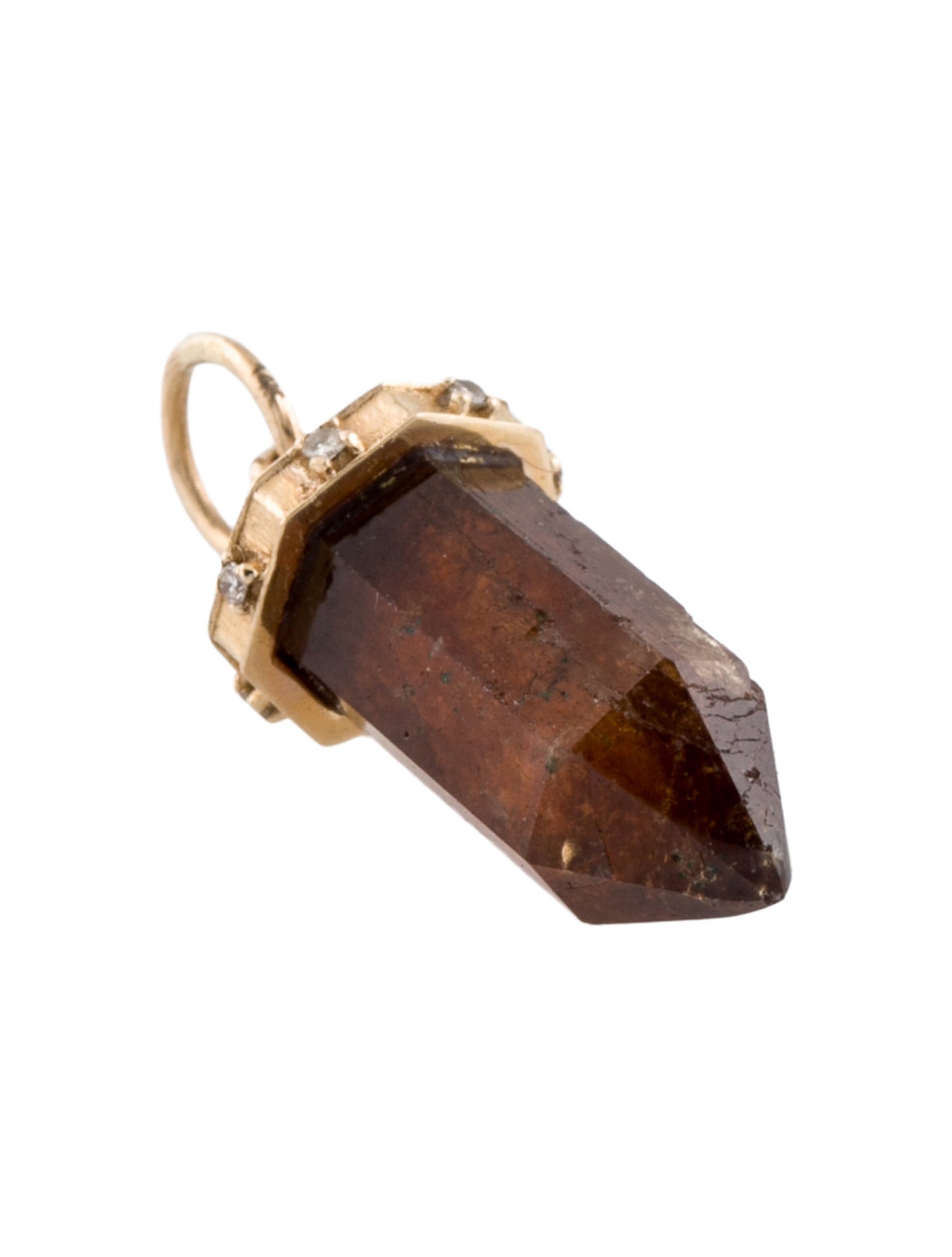 Pendant 14K Garnet & Diamond Pendulum Pendant