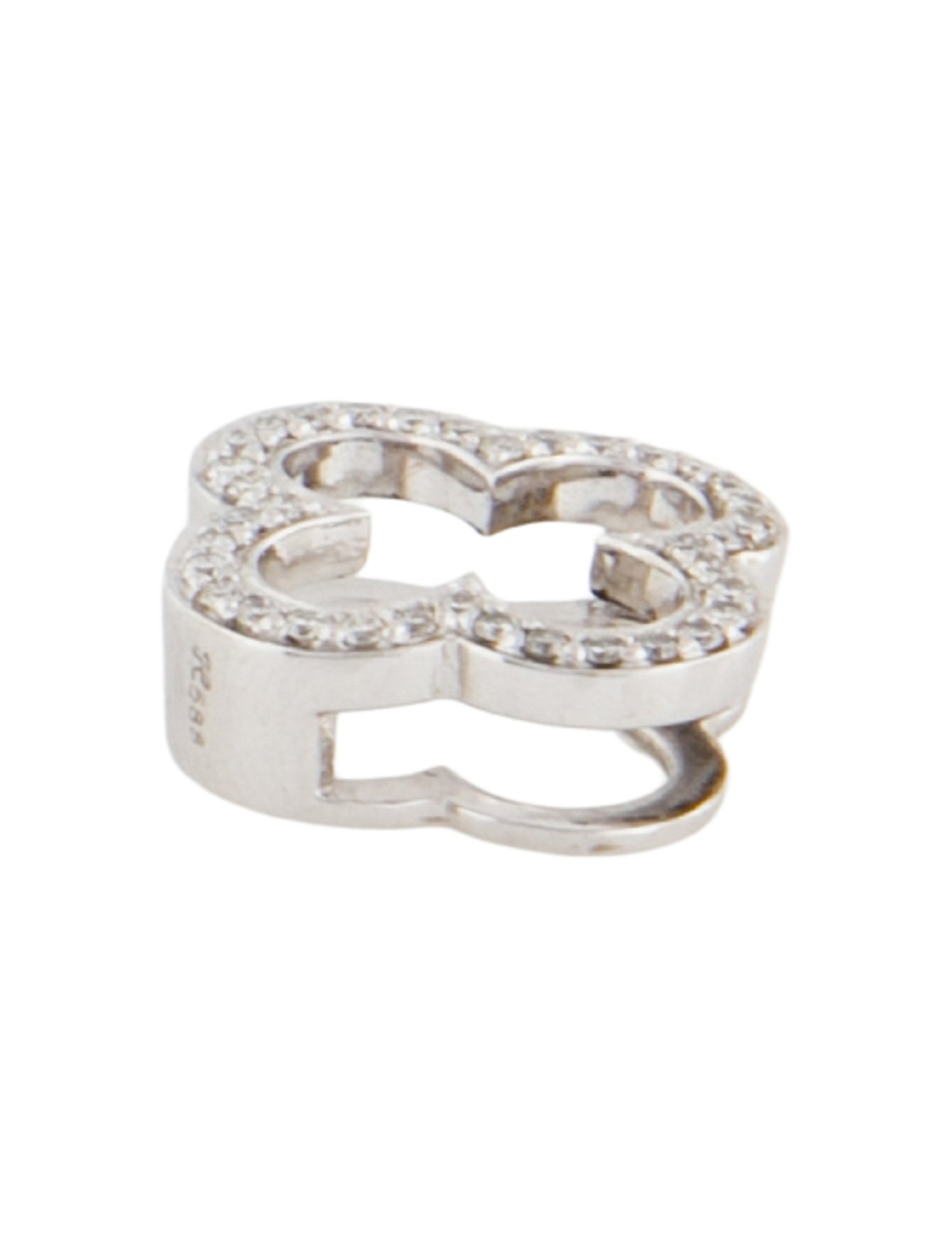 Pendant 14K Diamond Clover Slide