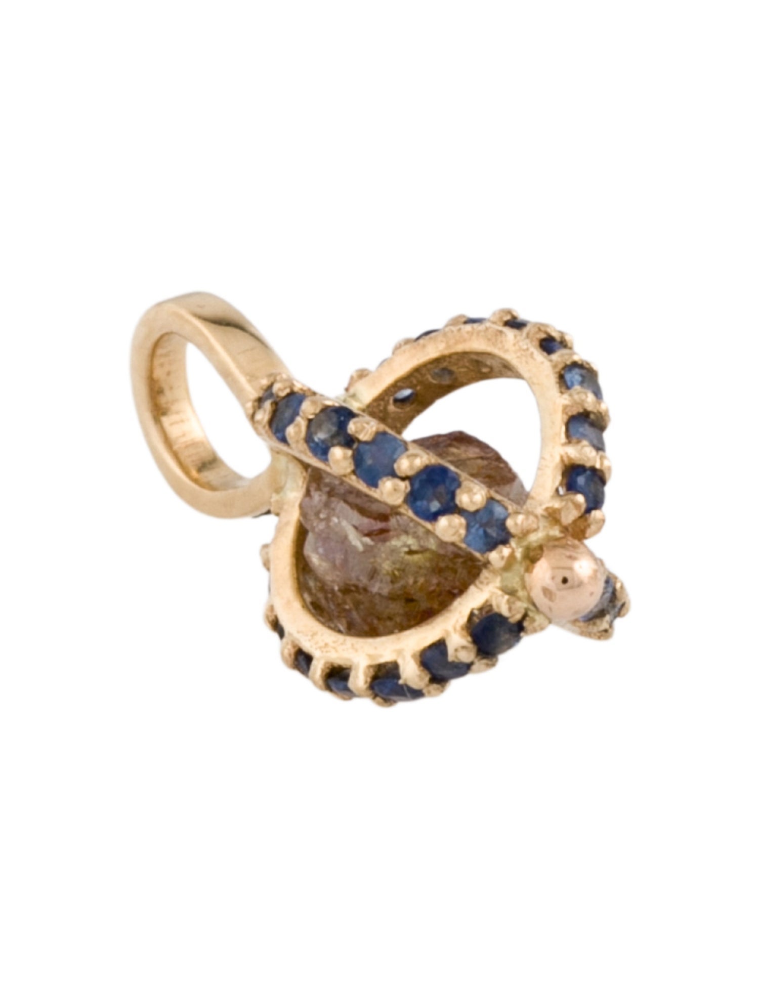 Pendant 14K Sapphire & Diamond