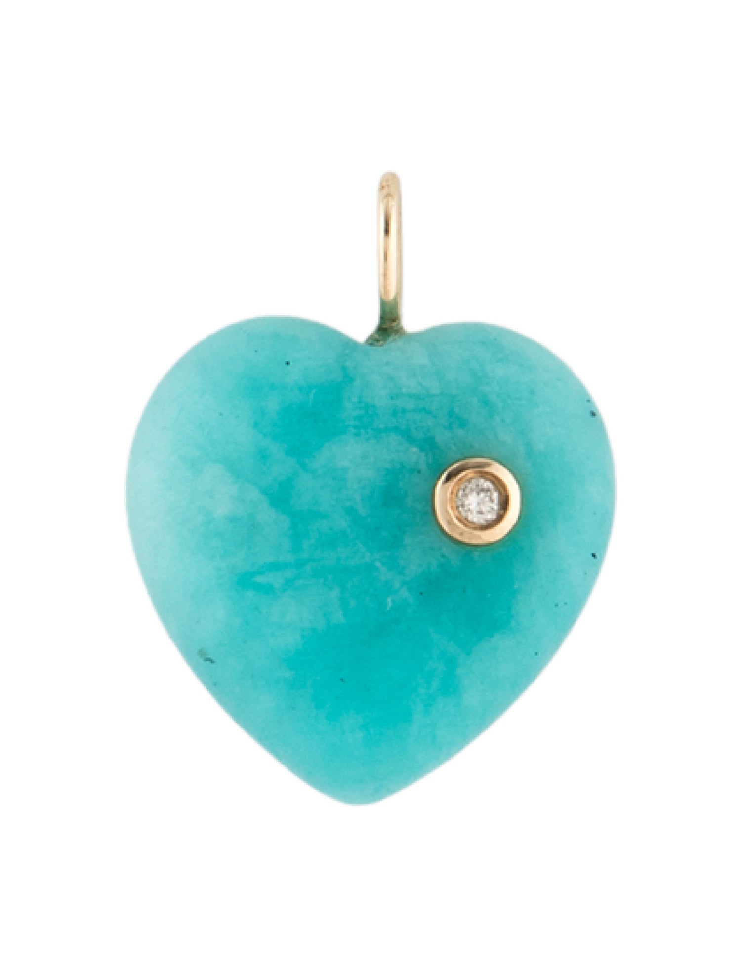 Pendant 14K Amazonite & Lab-Grown Diamond
