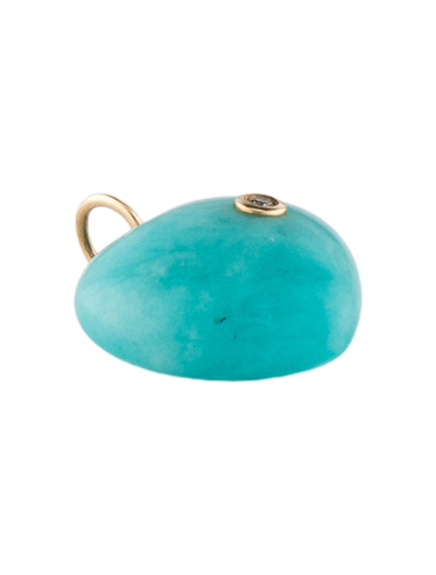 Pendant 14K Amazonite & Lab-Grown Diamond