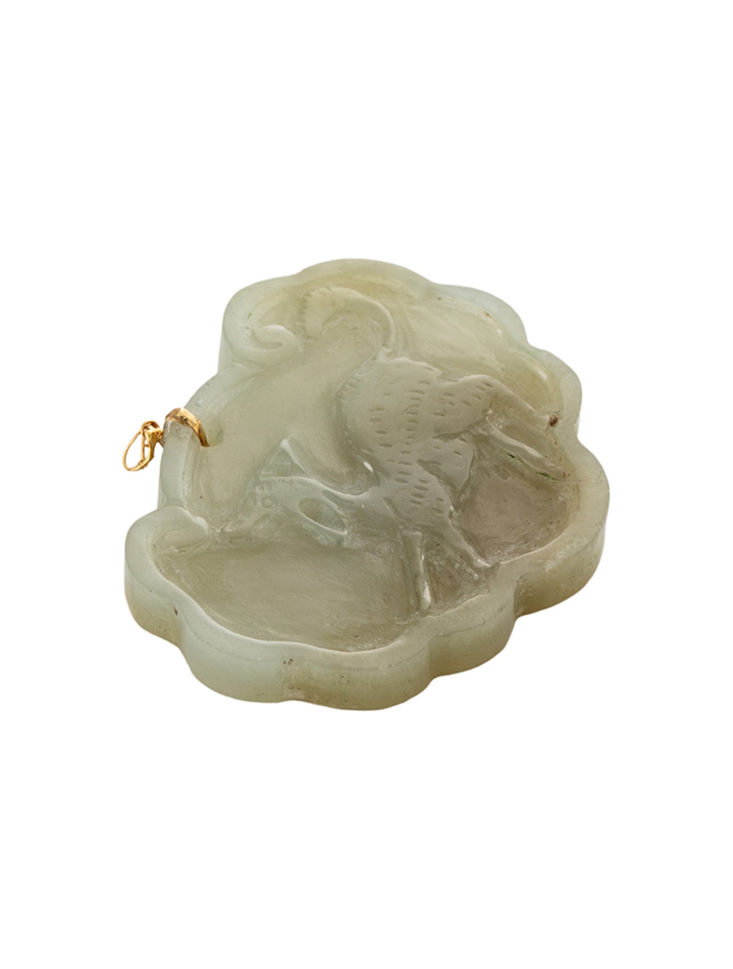 Pendant 14K Nephrite Carved Fawn Pendant
