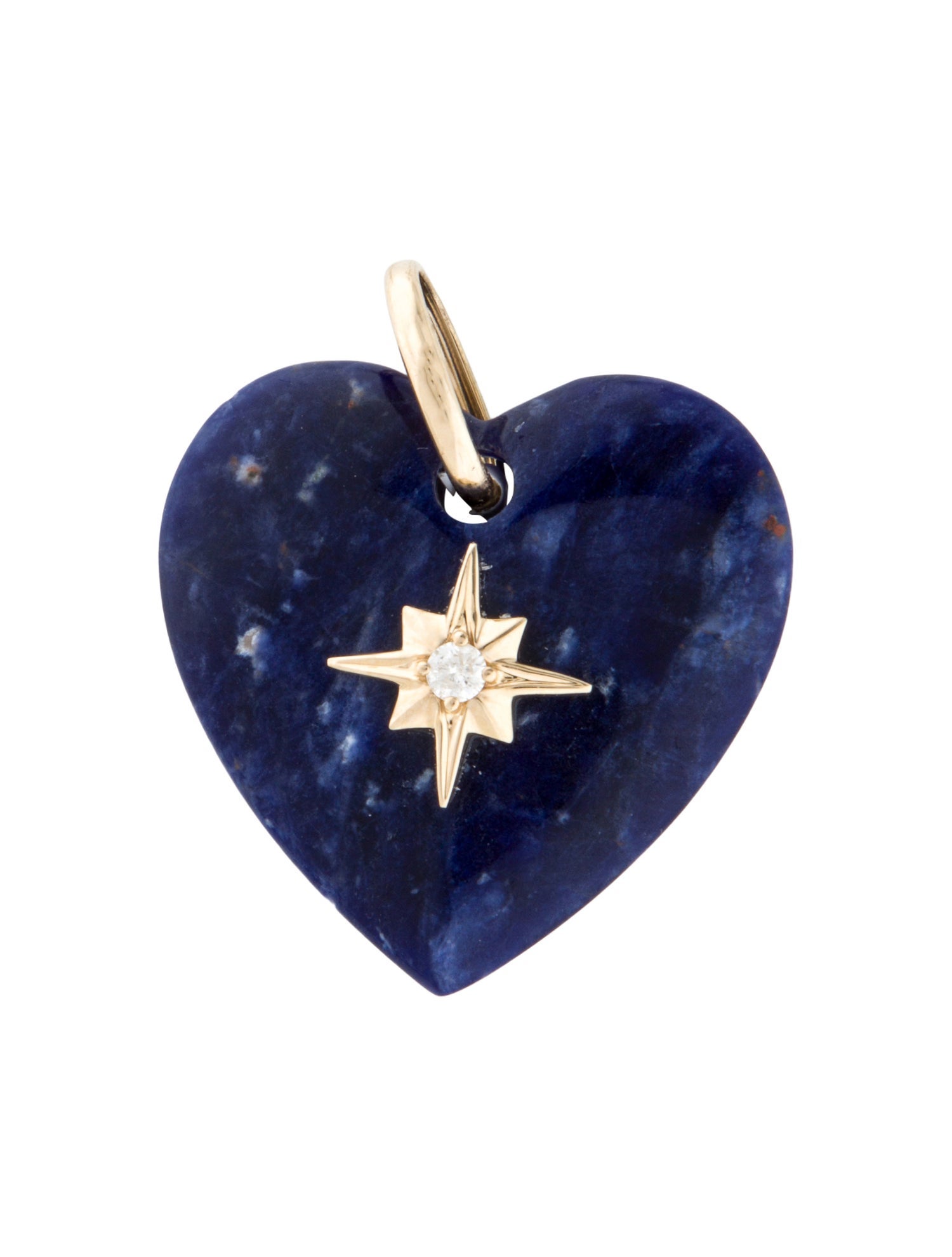 Pendant 14K Sodalite & Diamond Heart