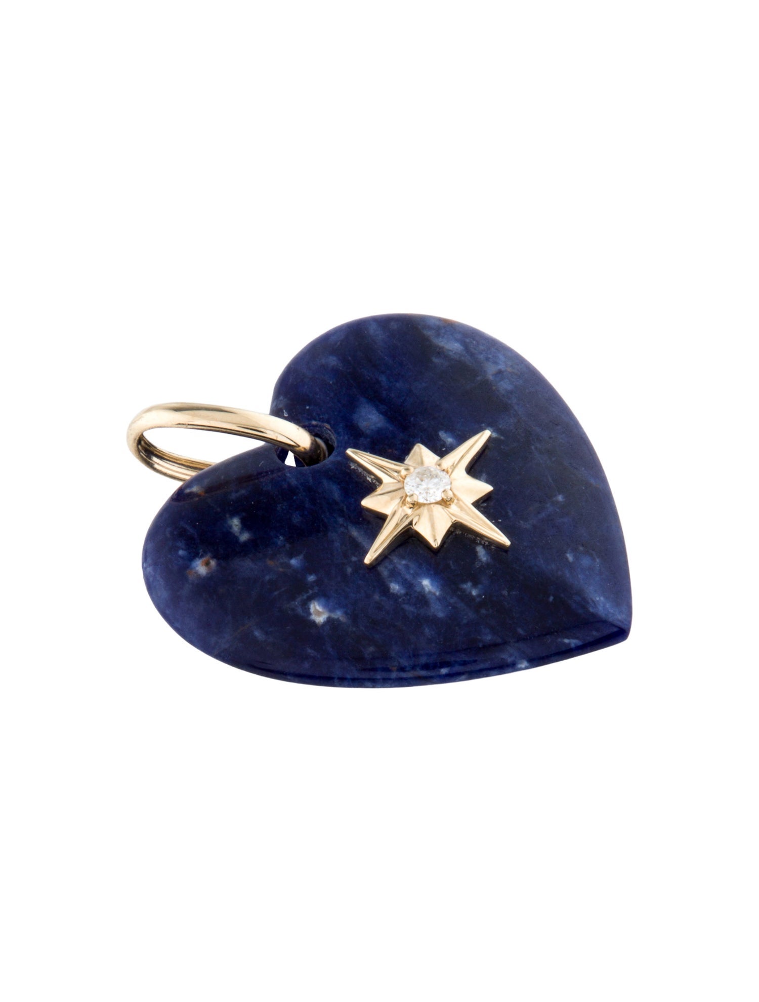 Pendant 14K Sodalite & Diamond Heart