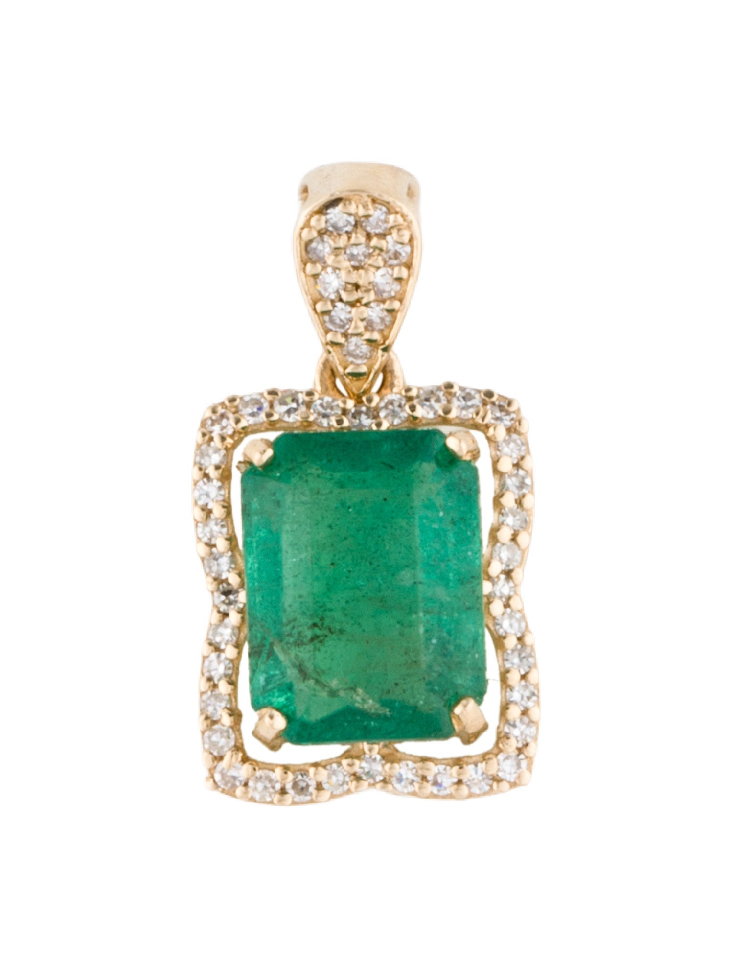 Pendant 14K 1.80ct Emerald & Diamond