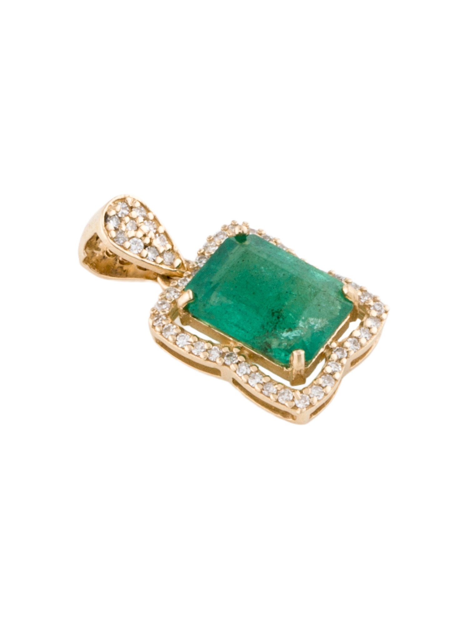 Pendant 14K 1.80ct Emerald & Diamond