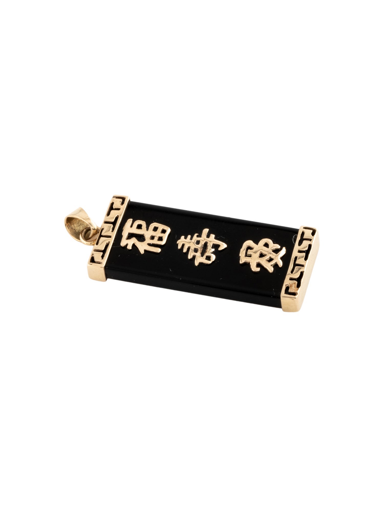 Pendant 14K Onyx Chinese Character