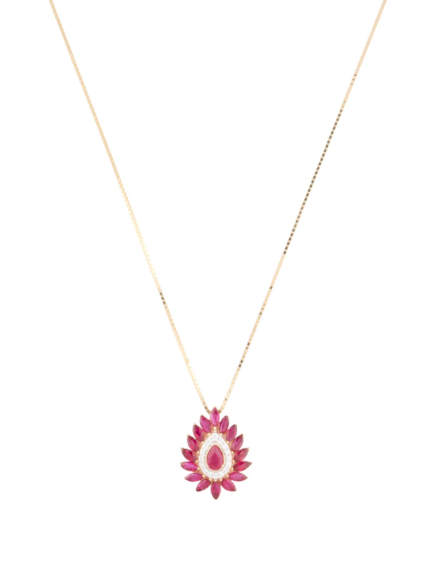 Pendant 14K 1.25ctw Ruby & Diamond Necklace