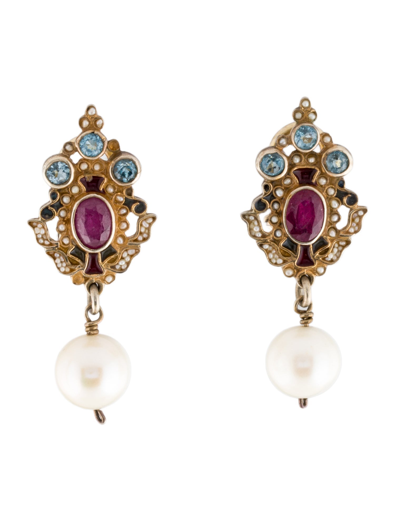 Percossi Papi Pearl & Multistone Drop Earrings