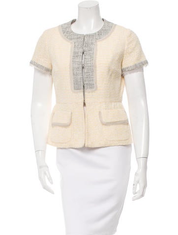 Peter Som Short Sleeve Woven Jacket