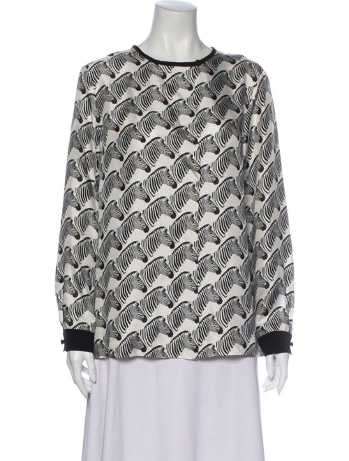Peter Som Silk Printed Blouse White