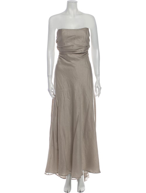 Peter Som Strapless Long Dress Grey