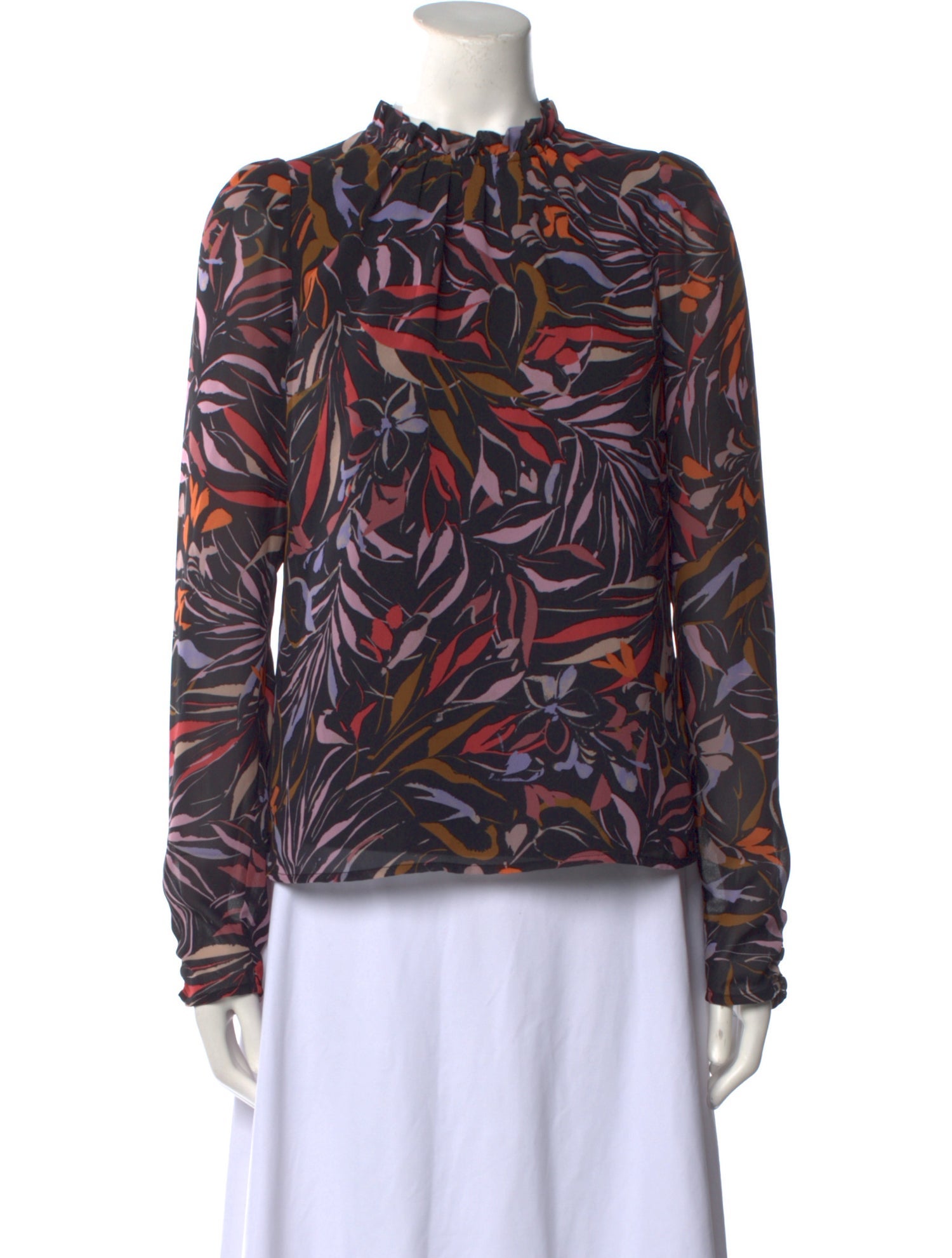 Peter Som Printed Mock Neck Blouse