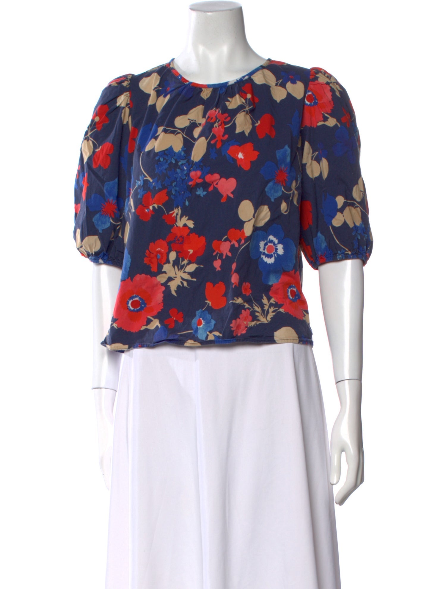 Peter Som Floral Print Crew Neck Top