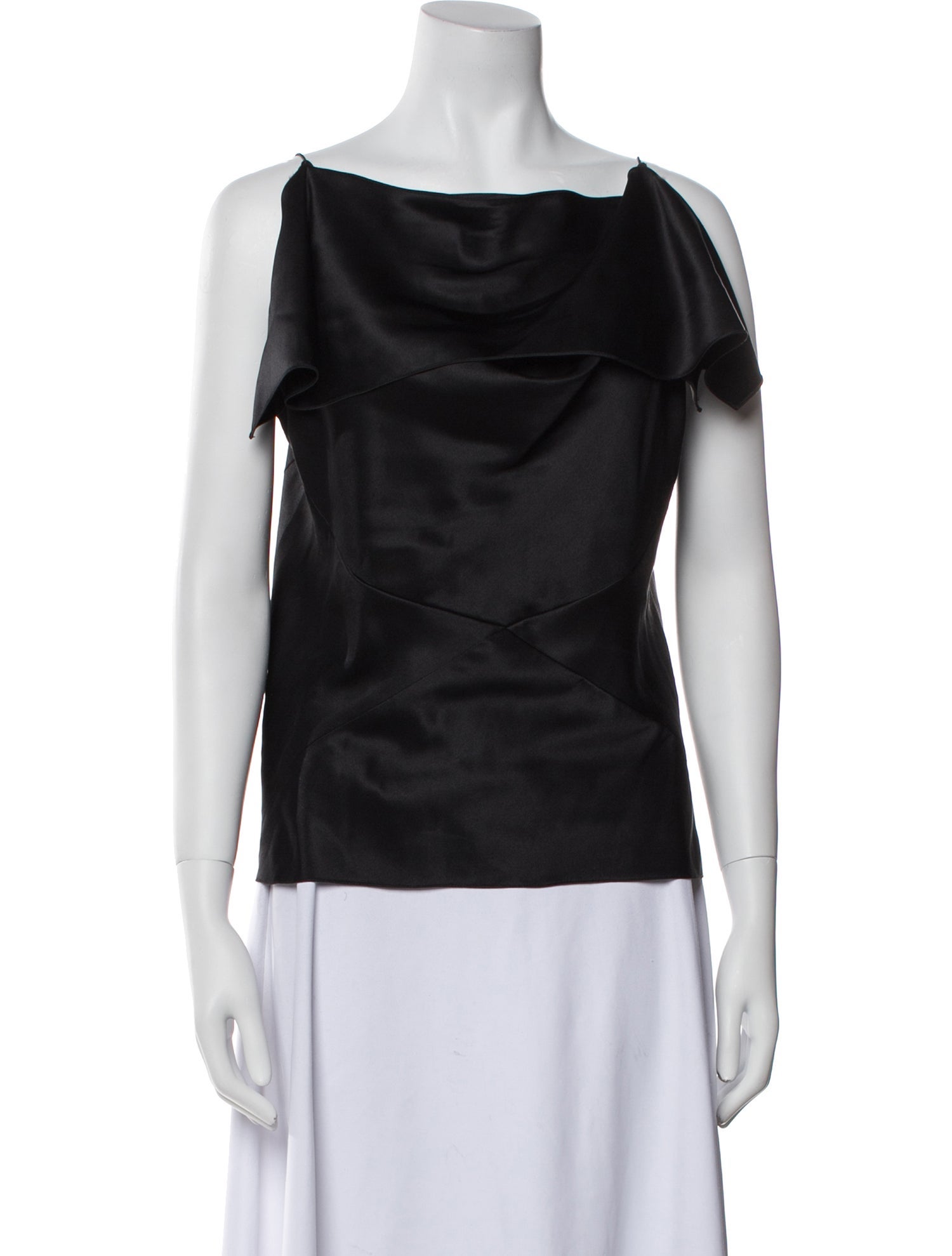 Peter Som Silk Bateau Neckline Top