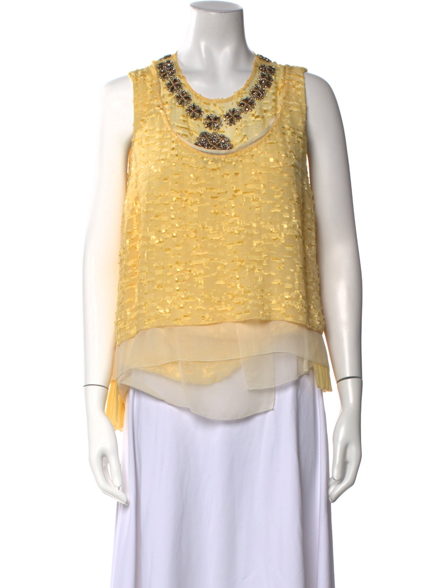 Peter Som Patterned Scoop Neck Top