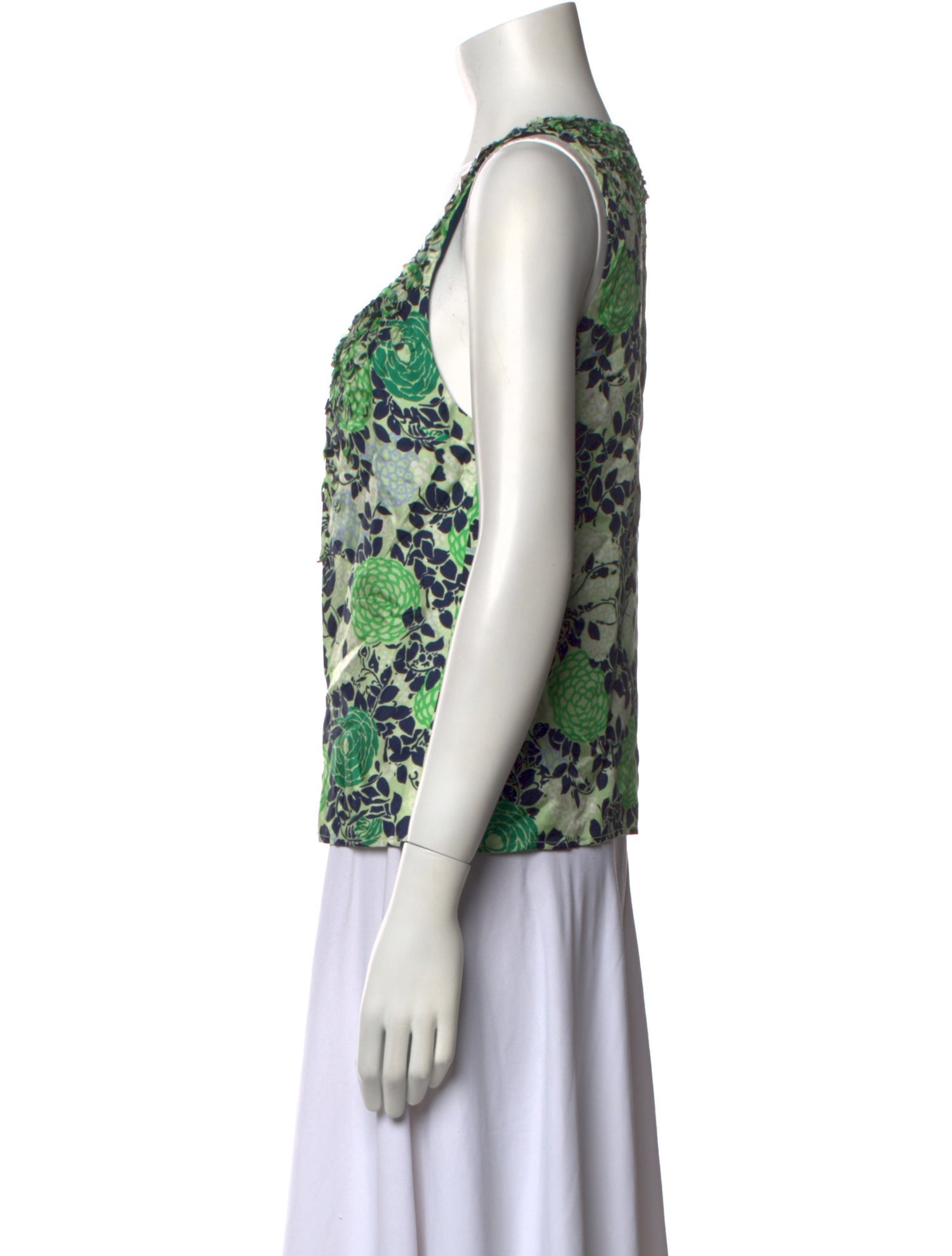 Peter Som Silk Floral Print Top
