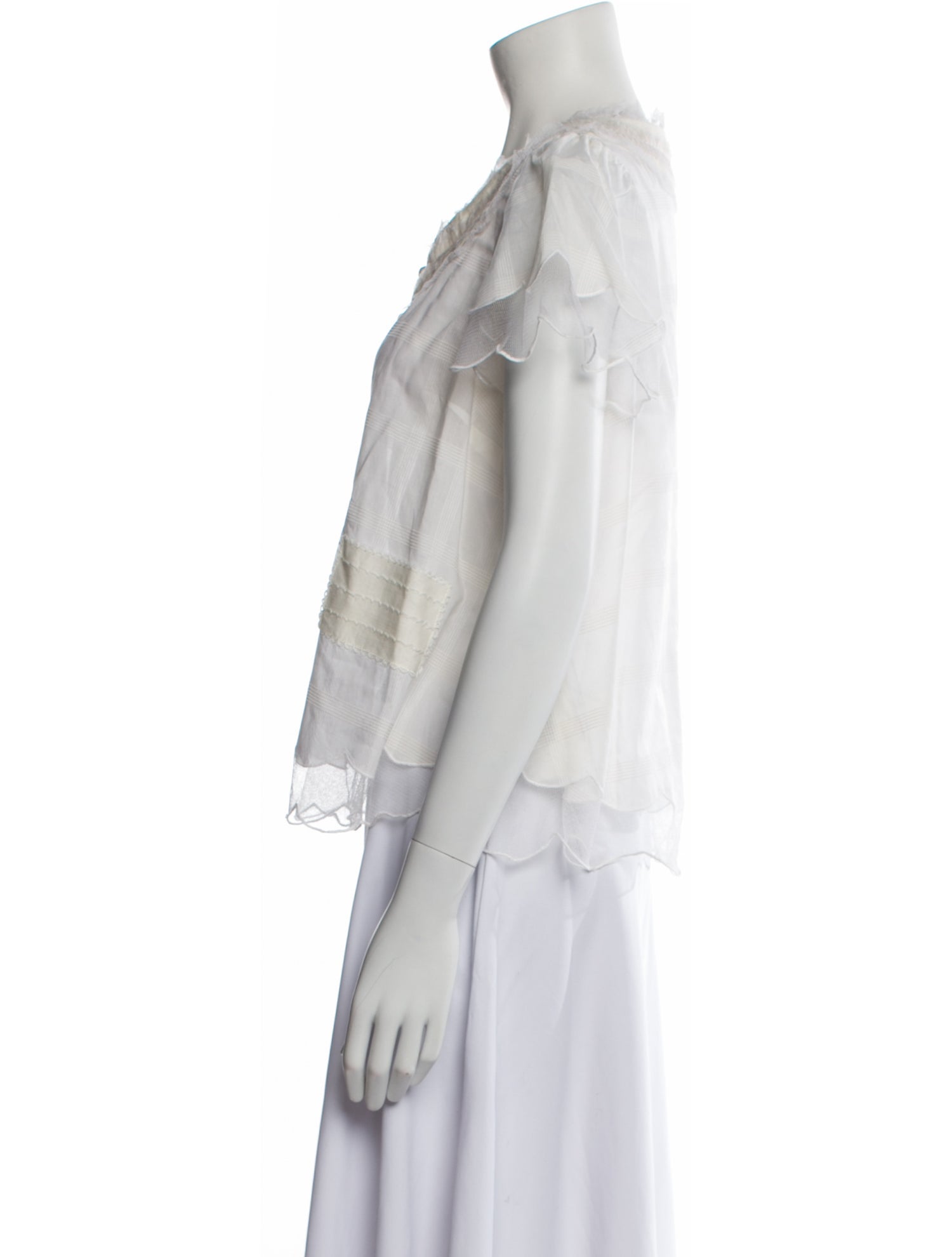 Peter Som Scoop Neck Short Sleeve Blouse