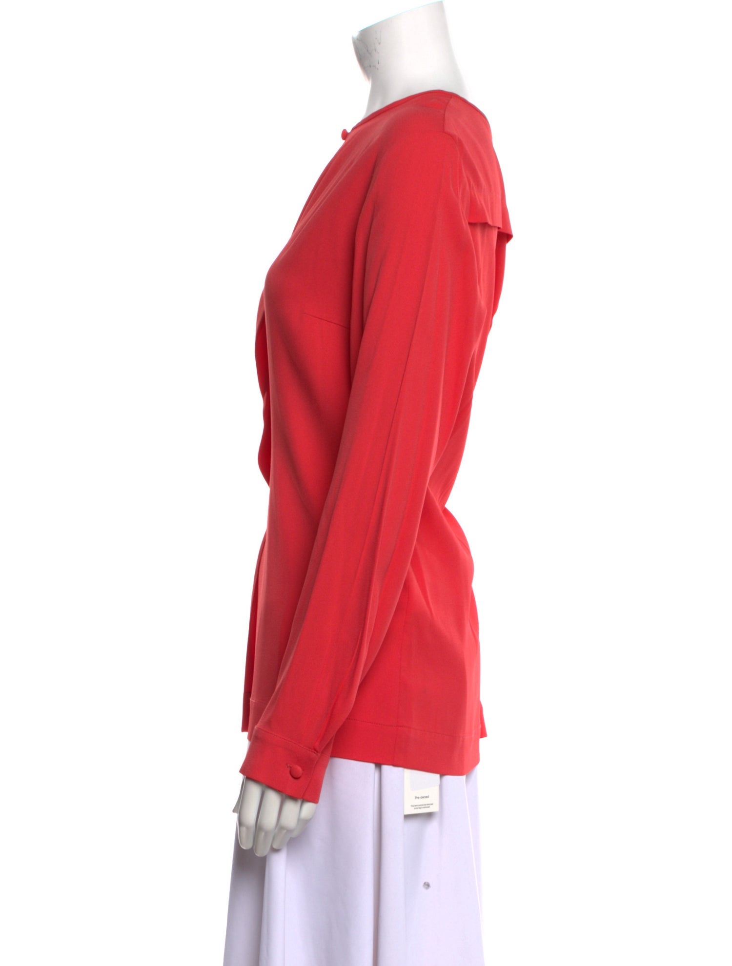Peter Som Scoop Neck Long Sleeve Blouse