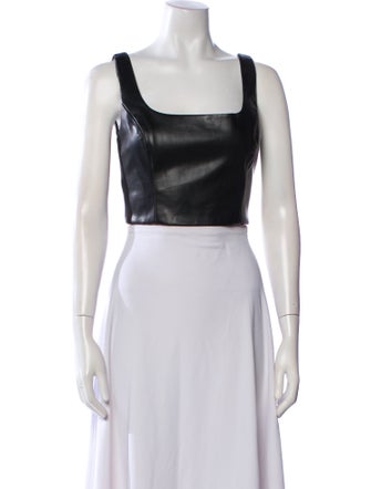 Peter Som Square Neckline Sleeveless Crop Top