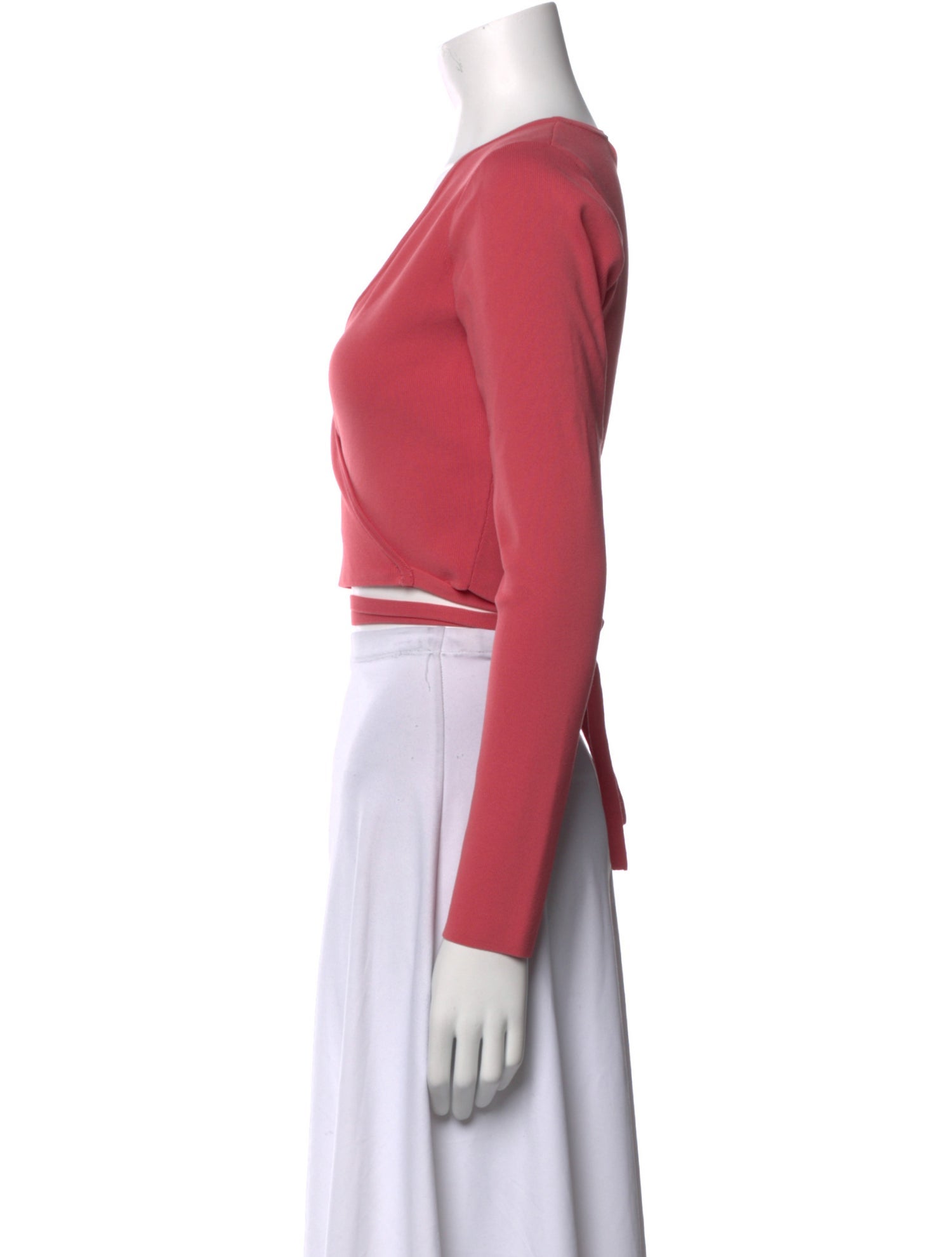 Peter Som V-Neck Long Sleeve Crop Top