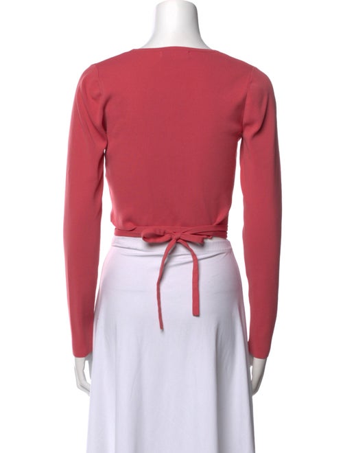 Peter Som V-Neck Long Sleeve Crop Top
