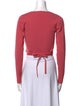 Peter Som V-Neck Long Sleeve Crop Top